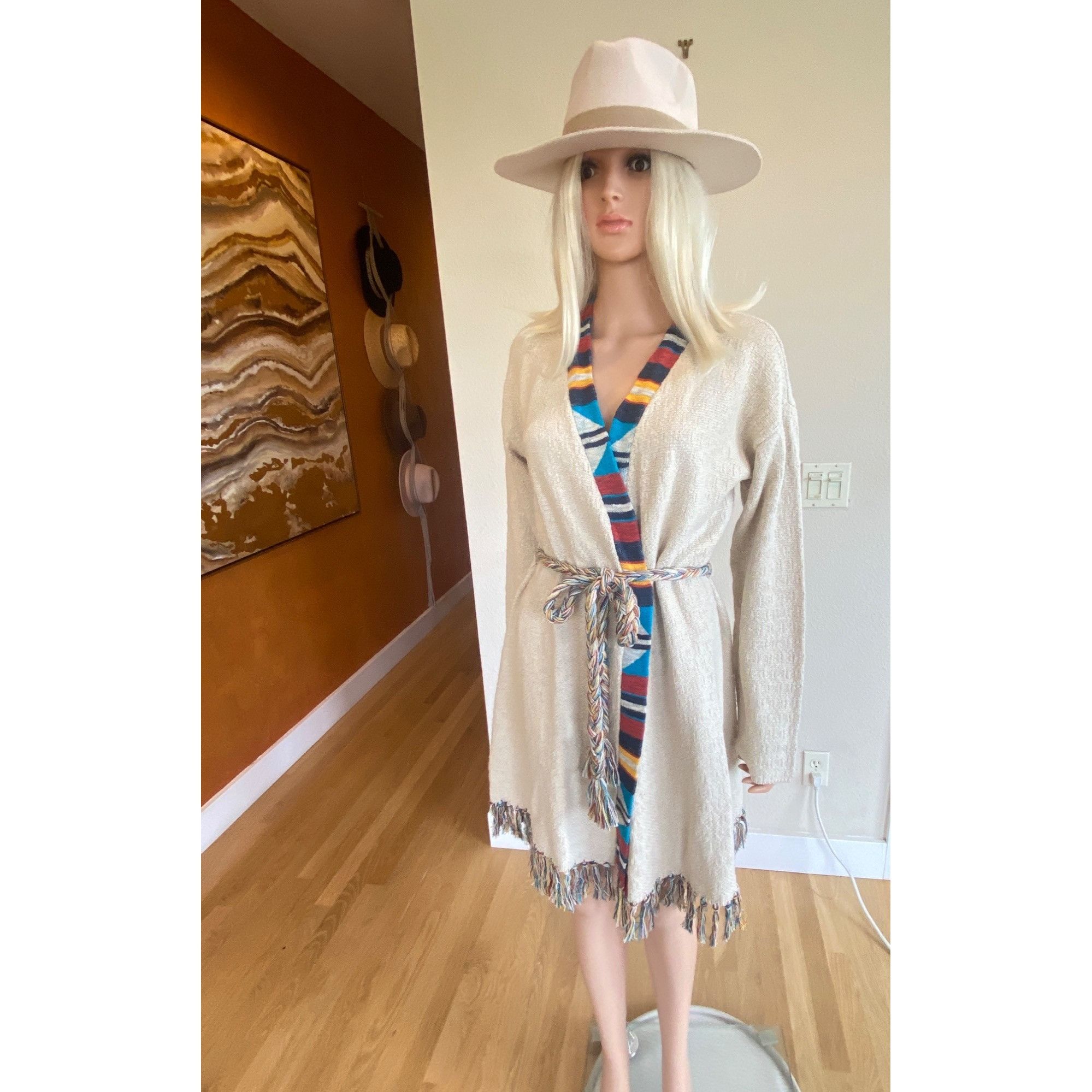 Faherty New $298 Faherty Crow Stripes Tassel Organic Cotton Duster C Size S / US 4 / IT 40 - 3 Thumbnail
