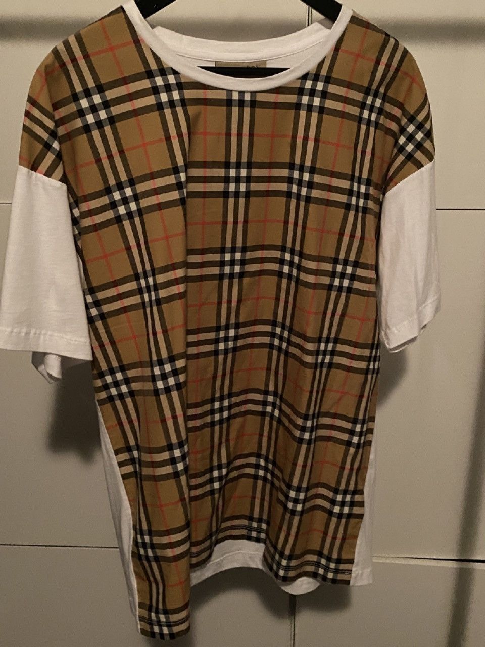 image of Burberry White Plaid T-Shirt NWOT Size S in White/Check, Men's