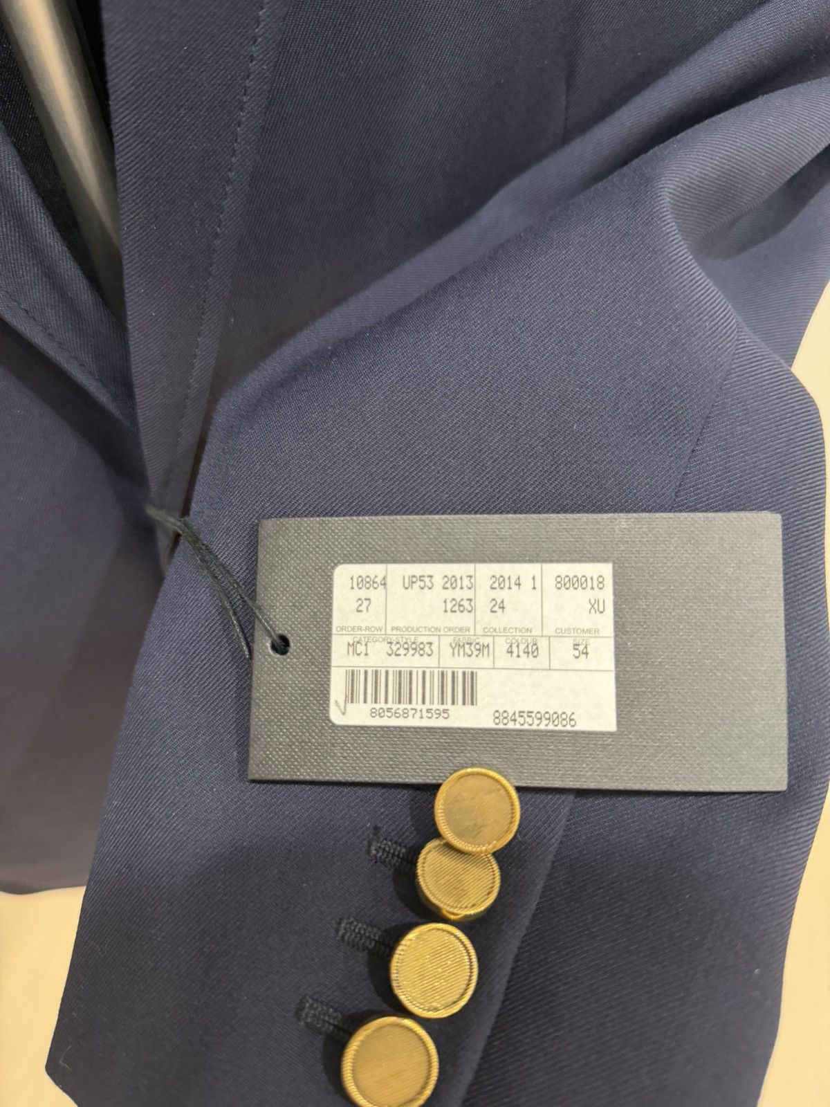 Saint Laurent Paris Saint Laurent Blazer Sze 44 US/54 IT Navy Gold Button Jacket Size 44R - 6 Thumbnail