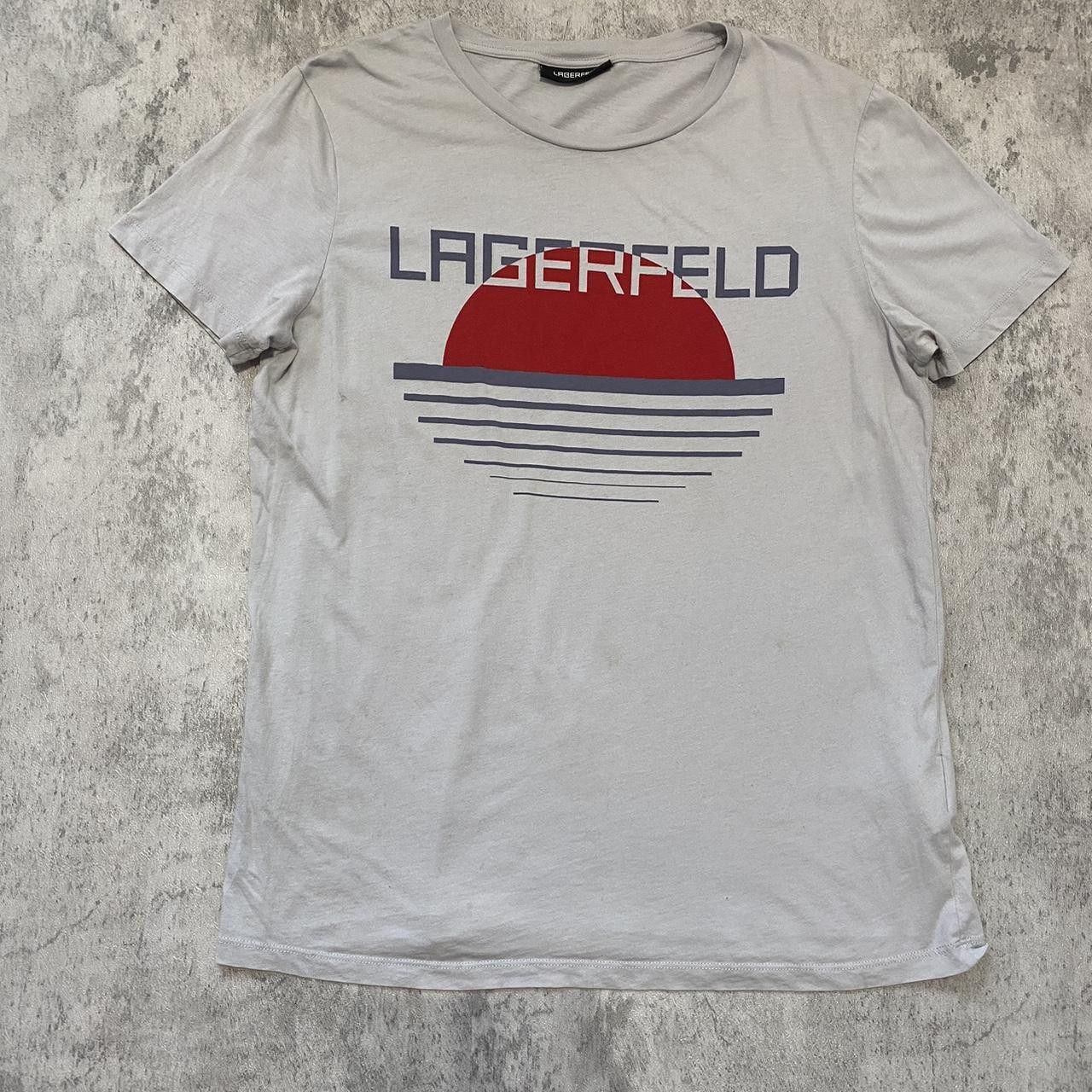 Karl Lagerfeld Karl Lagerfeld grey and red T-shirt Nice graphic high Size US M / EU 48-50 / 2 - 1 Thumbnail