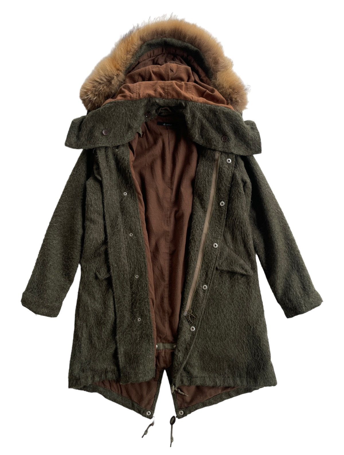 Japanese Brand Johnbull Raccoon Mohair Bono Hooded Parka Size M / US 6-8 / IT 42-44 - 2 Thumbnail