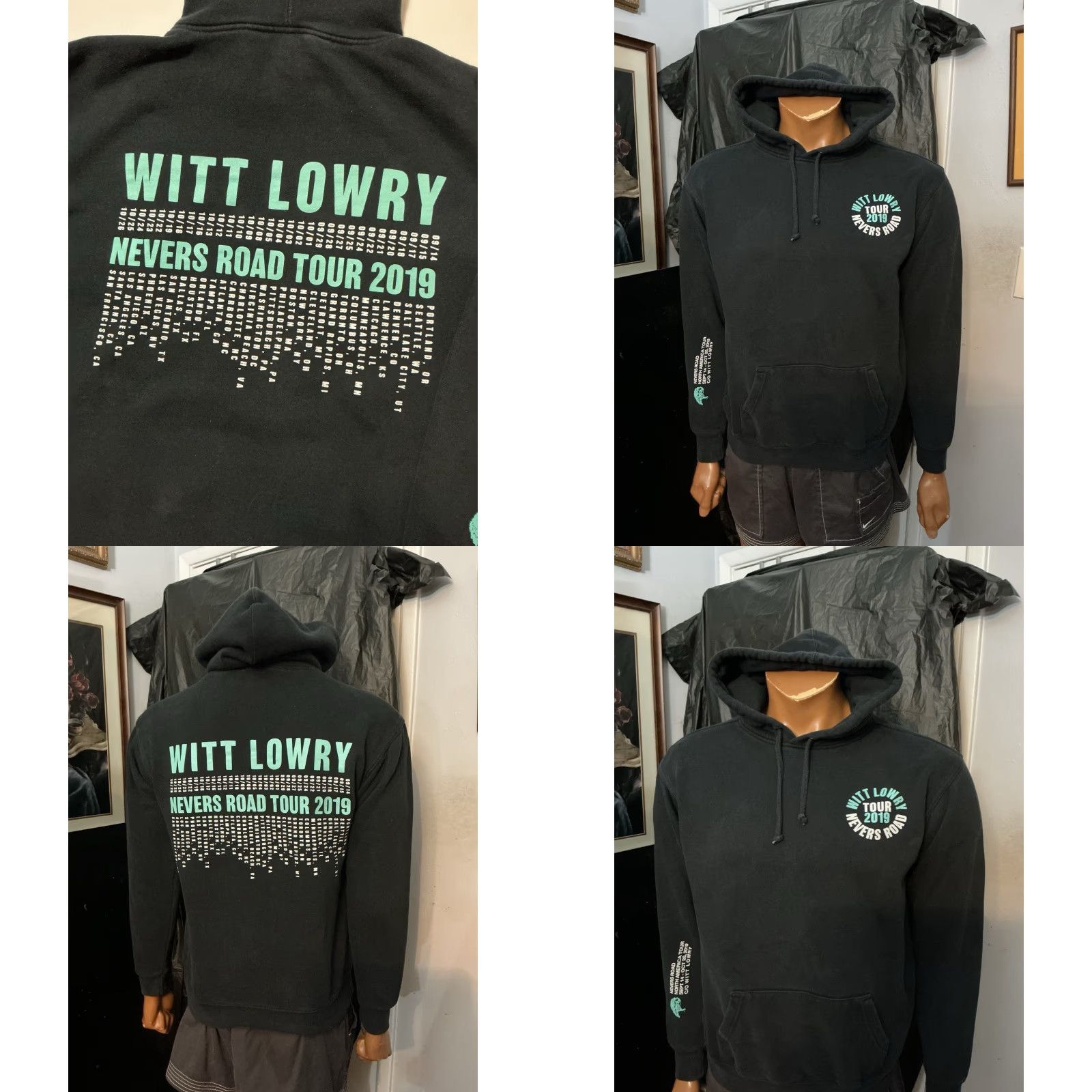 Vintage VINTAGE Witt Lowry Nevers Road Tour 2019 Concert Official Merch Black Pullover Hoodie Small Mens Size US S / EU 44-46 / 1 - 8 Thumbnail