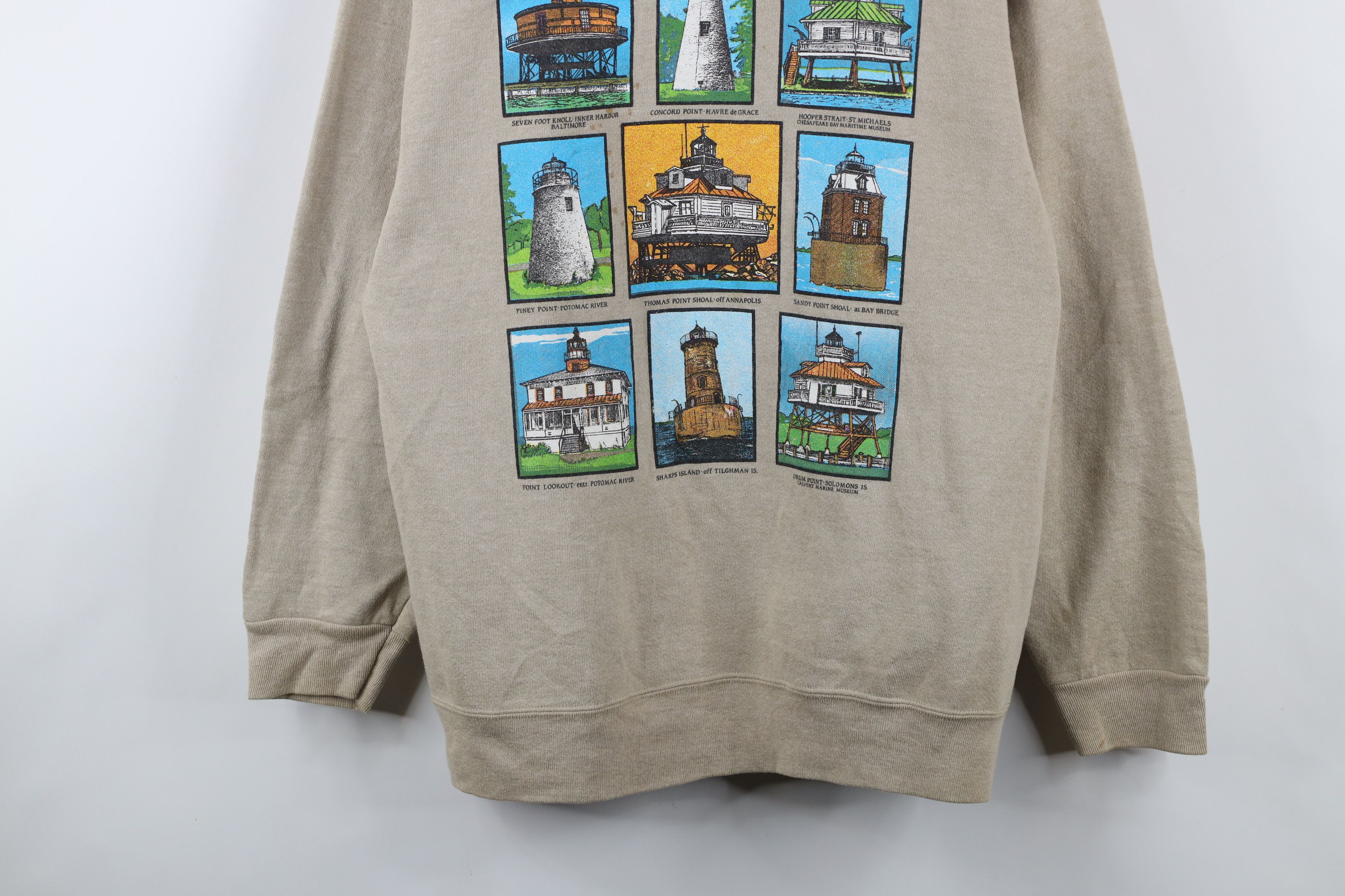 Vintage Vintage 90s Streetwear Lighthouse of Maine Sweatshirt USA Size US L / EU 52-54 / 3 - 3 Thumbnail