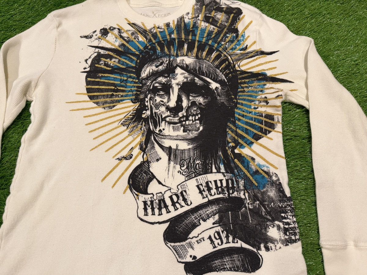 Marc Ecko Y2K Marc Ecko Thermal Shirt L/S Statue of Liberty Grunge Size US XL / EU 56 / 4 - 2 Thumbnail