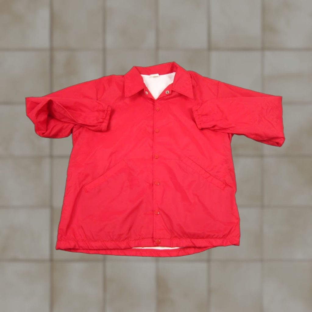 Vintage VINTAGE Powers Jacket Mens L Red Windbreaker Snap Button USA 90s Logo Quilted Lined Workwear Casual Jacket Size US L / EU 52-54 / 3 - 1 Thumbnail
