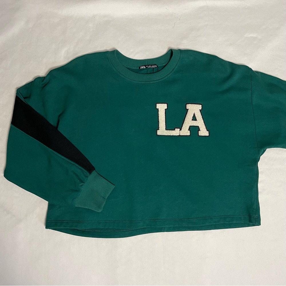 Zara NWT New Zara Green LA Boxy Sweatshirt Size L Size L / US 10 / IT 46 - 5 Thumbnail
