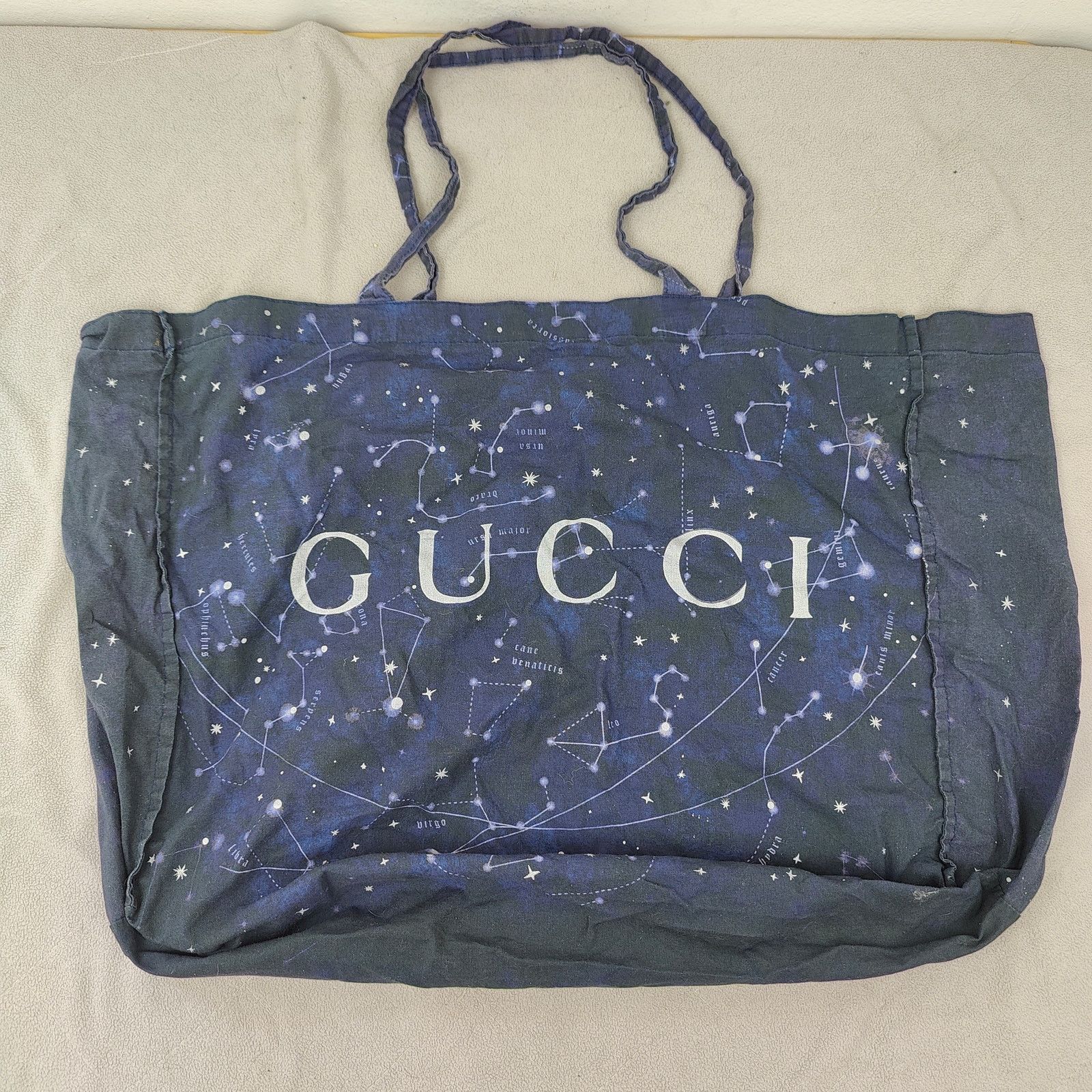 Gucci Zodiac Shopping Tote Bag Black Purple Constellation, Women's