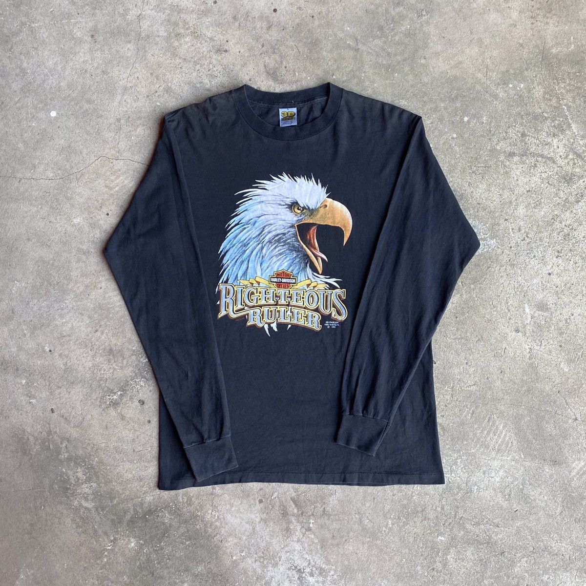 Harley Davidson × Vintage Vintage 1991 HD 3D Emblem L/S T-Shirt Size US L / EU 52-54 / 3 - 1 Thumbnail