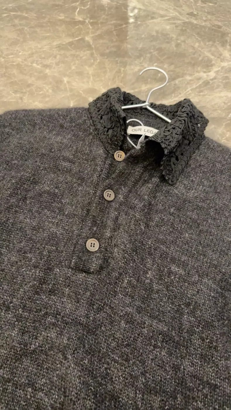 Our Legacy our legacy 24fw lace knitted neckline Black polo wool long Size US M / EU 48-50 / 2 - 3 Thumbnail