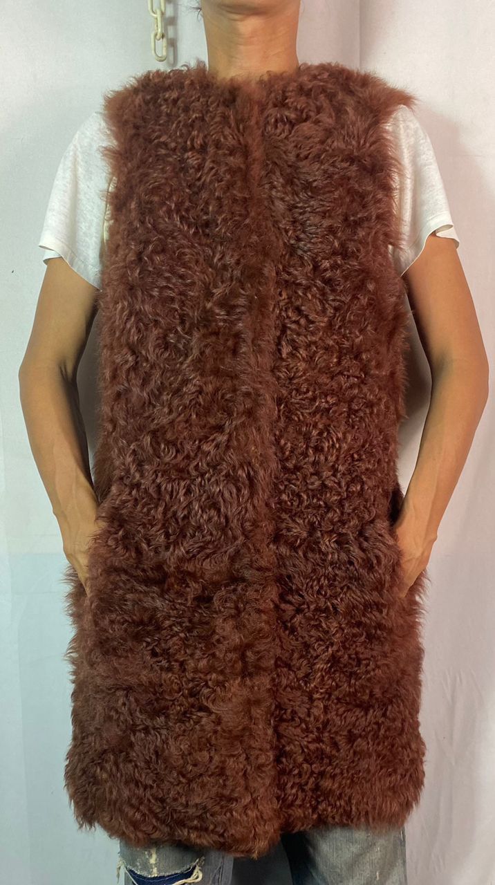 Yves Salomon Unisex🔥Yves salomon fur lamb leather sleeveless jacket Size S / US 4 / IT 40 - 15 Thumbnail