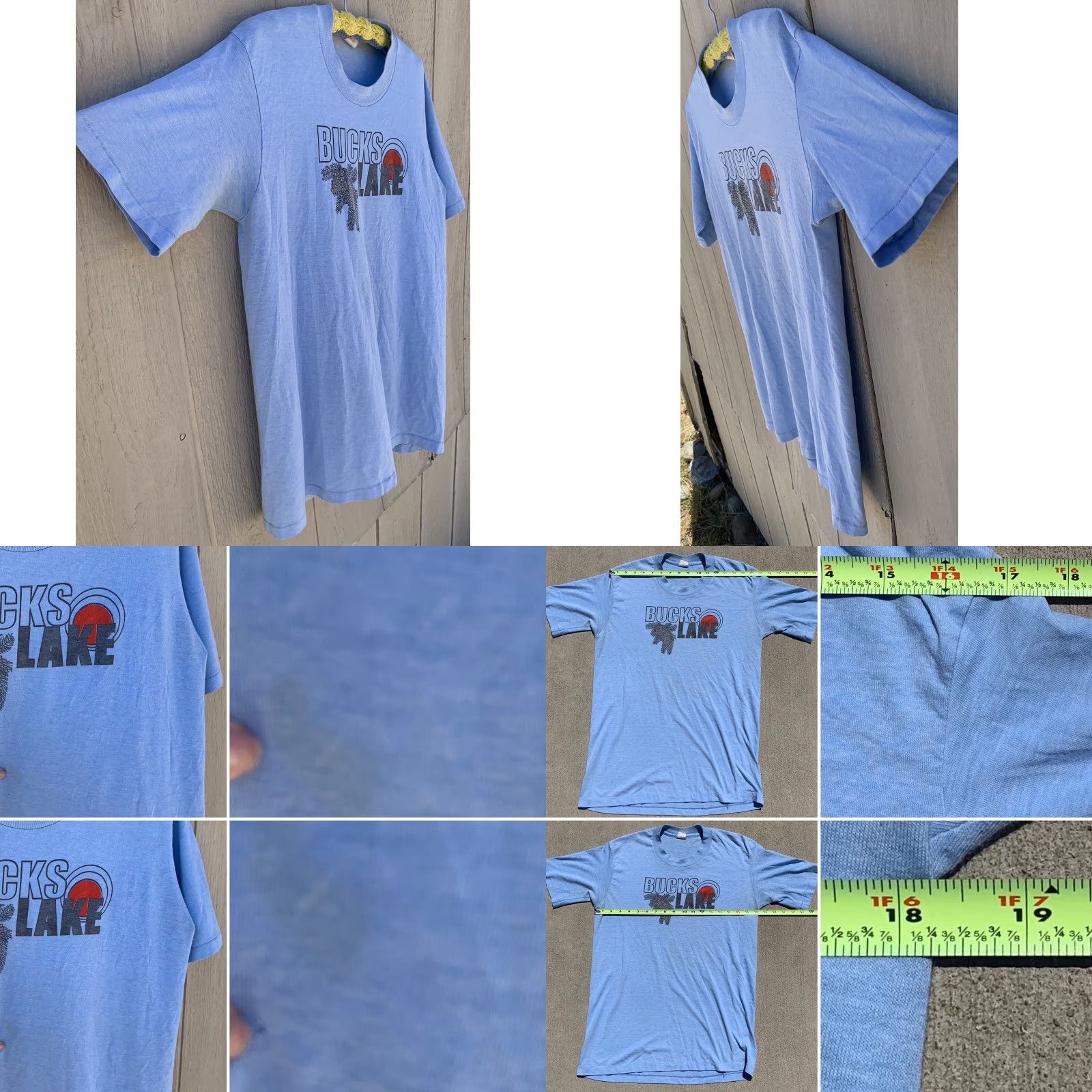 Velva Sheen VINTAGE Velva Sheen Bucks Lake T-Shirt Short Sleeve Unisex Adult L blue 1980s Graphic Tee Sportswear/Beach Mens Size US L / EU 52-54 / 3 - 8 Thumbnail