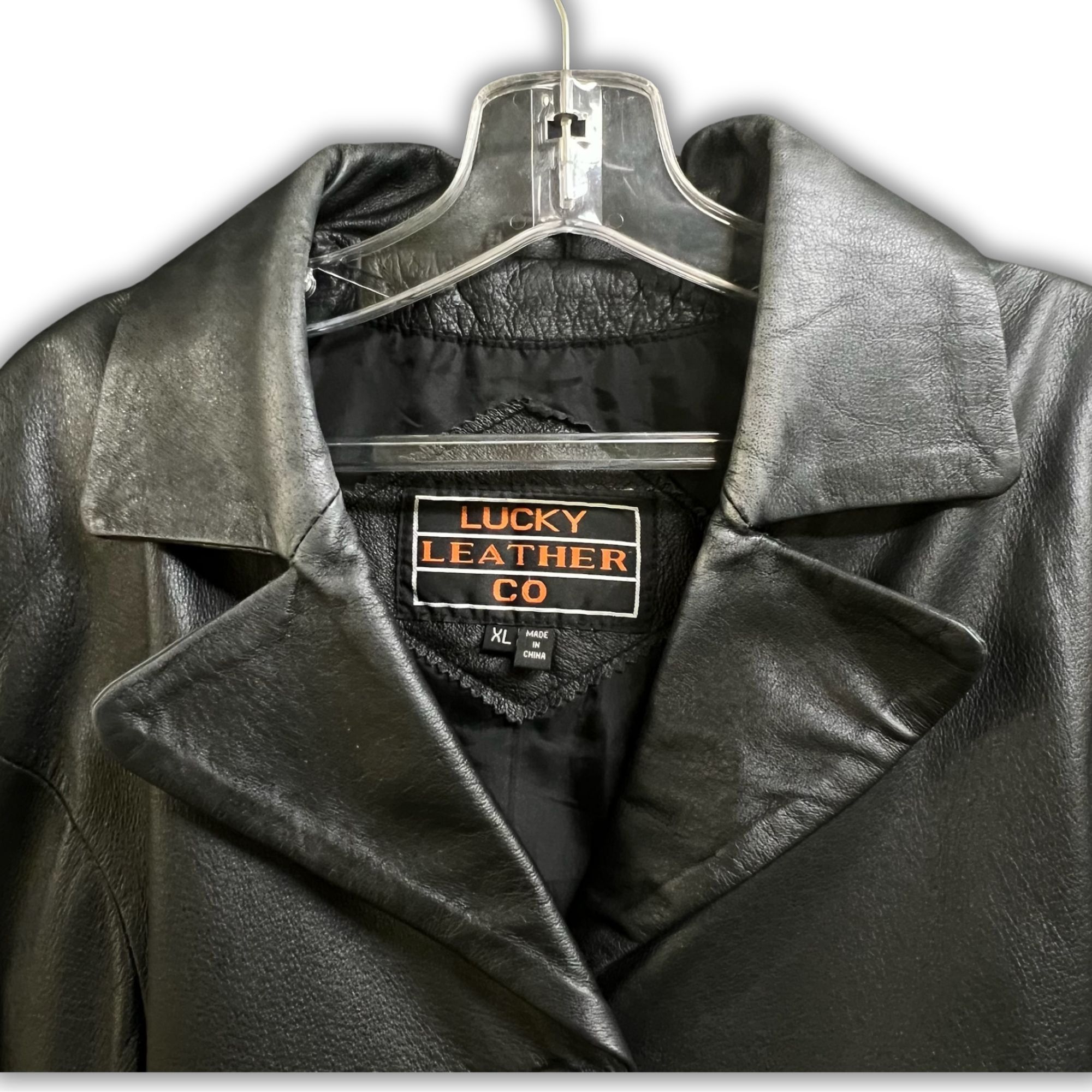 Other Vintage Lucky Leather Co. Elegant Black Leather Coat With Bu Size XL / US 12-14 / IT 48-50 - 6 Thumbnail