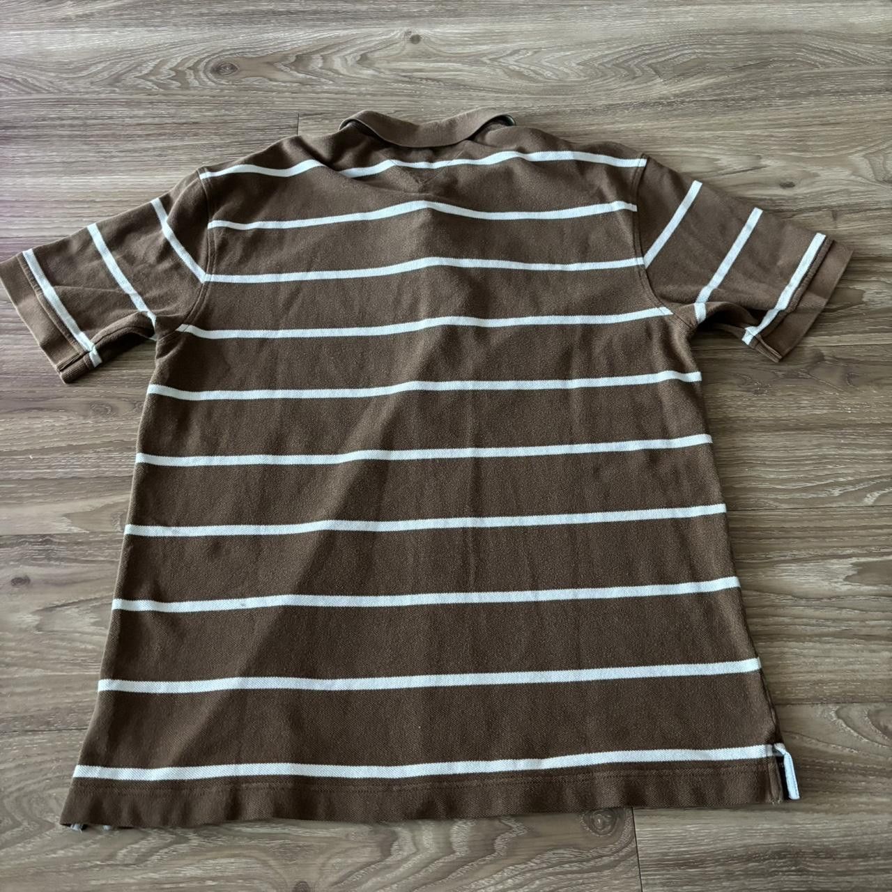 Tommy Hilfiger Crazy Vintage Y2K/2000s Brown Striped Tommy Hilfiger Essential Polo Shirt! Size XL Size US XL / EU 56 / 4 - 4 Thumbnail