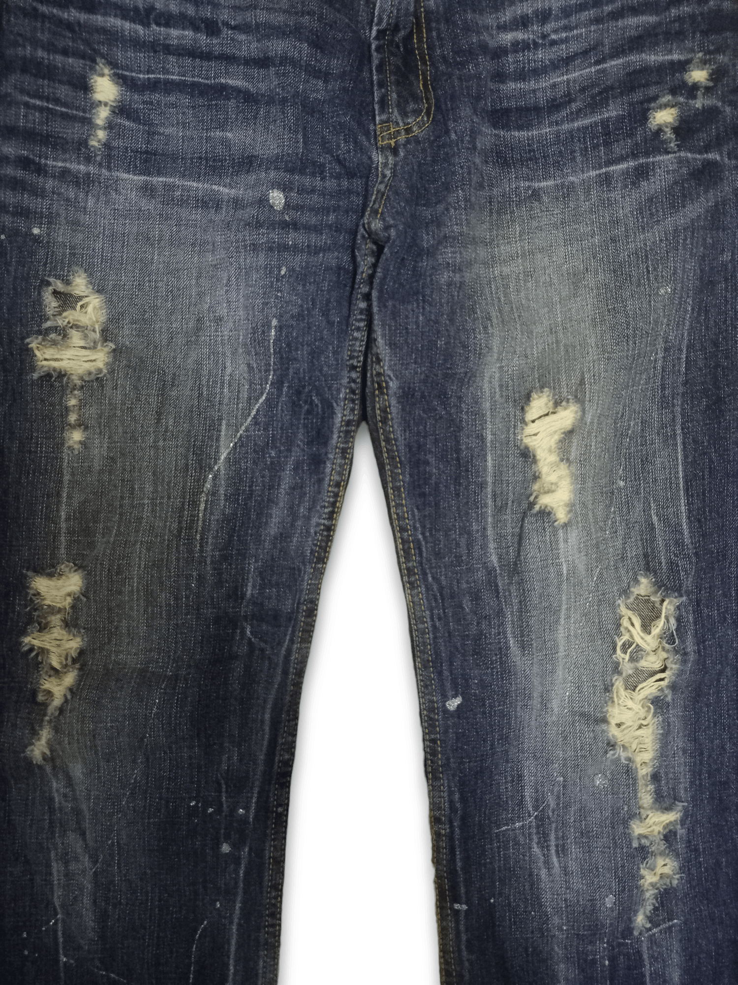 Japanese Brand Vintage Japanese Brand Indigo Wash Distressed Loose Jeans Size US 33 - 6 Thumbnail