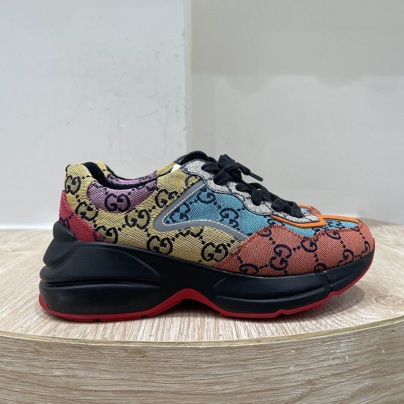 Gucci Gucci Rhyton Canvas Vintage Low-Top Sneakers - Size US 5.5 / EU 38 - 3 Thumbnail