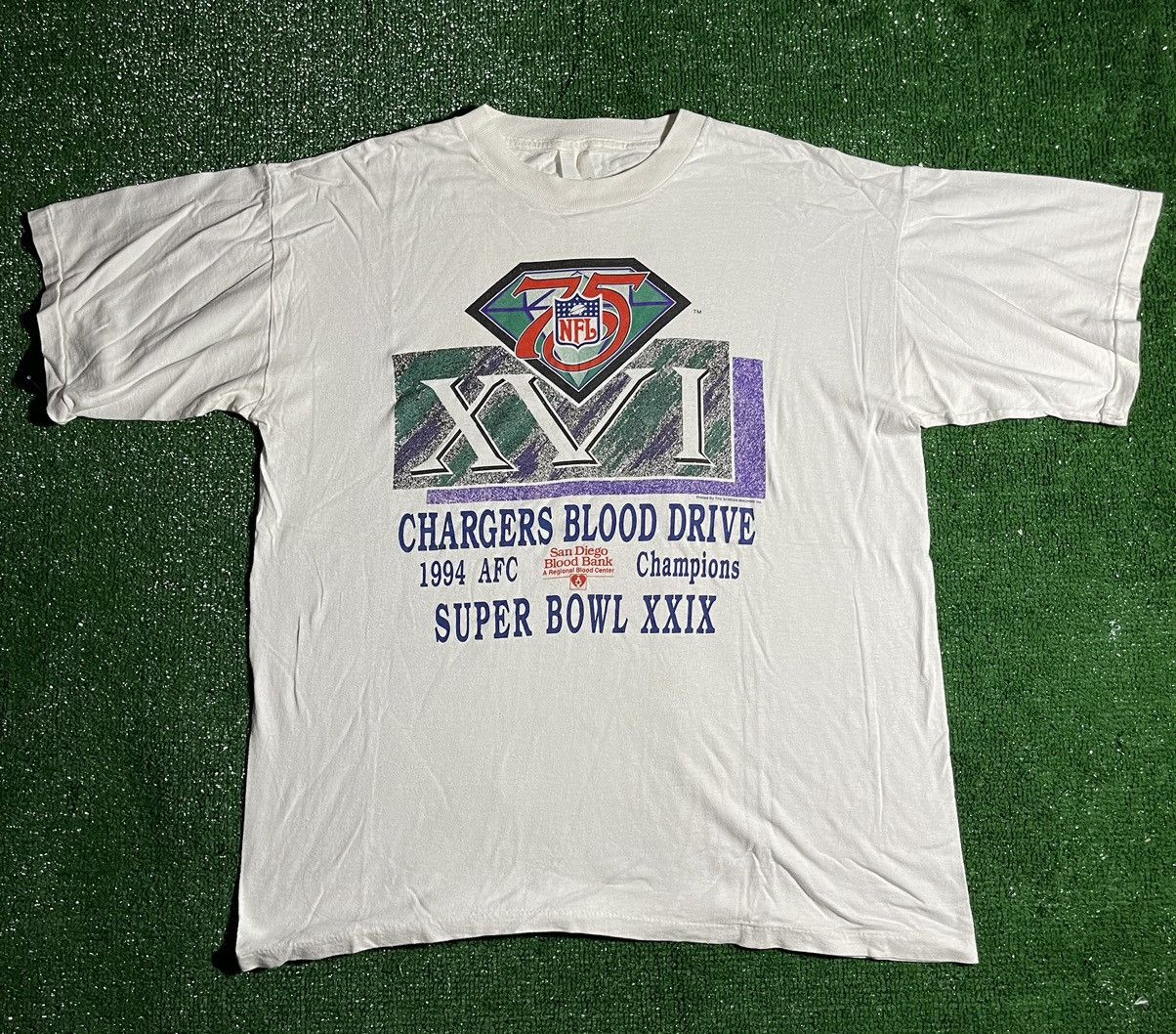 image of Nfl x Vintage 1994 Chargers Xvi Super Bowl Xxix in White, Men's (Size Medium)