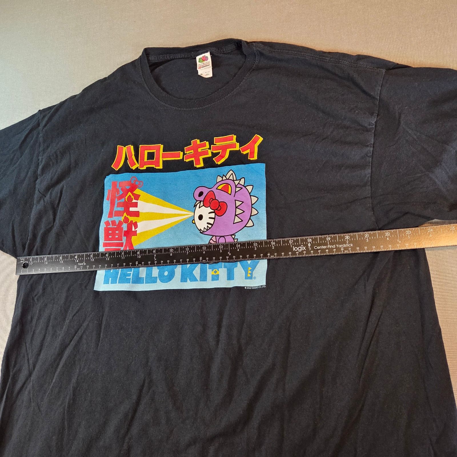 Fruit Of The Loom Hello Kitty Kaiju Monster Tee Sanrio Graphic Black XL 2022 Size US XL / EU 56 / 4 - 8 Thumbnail