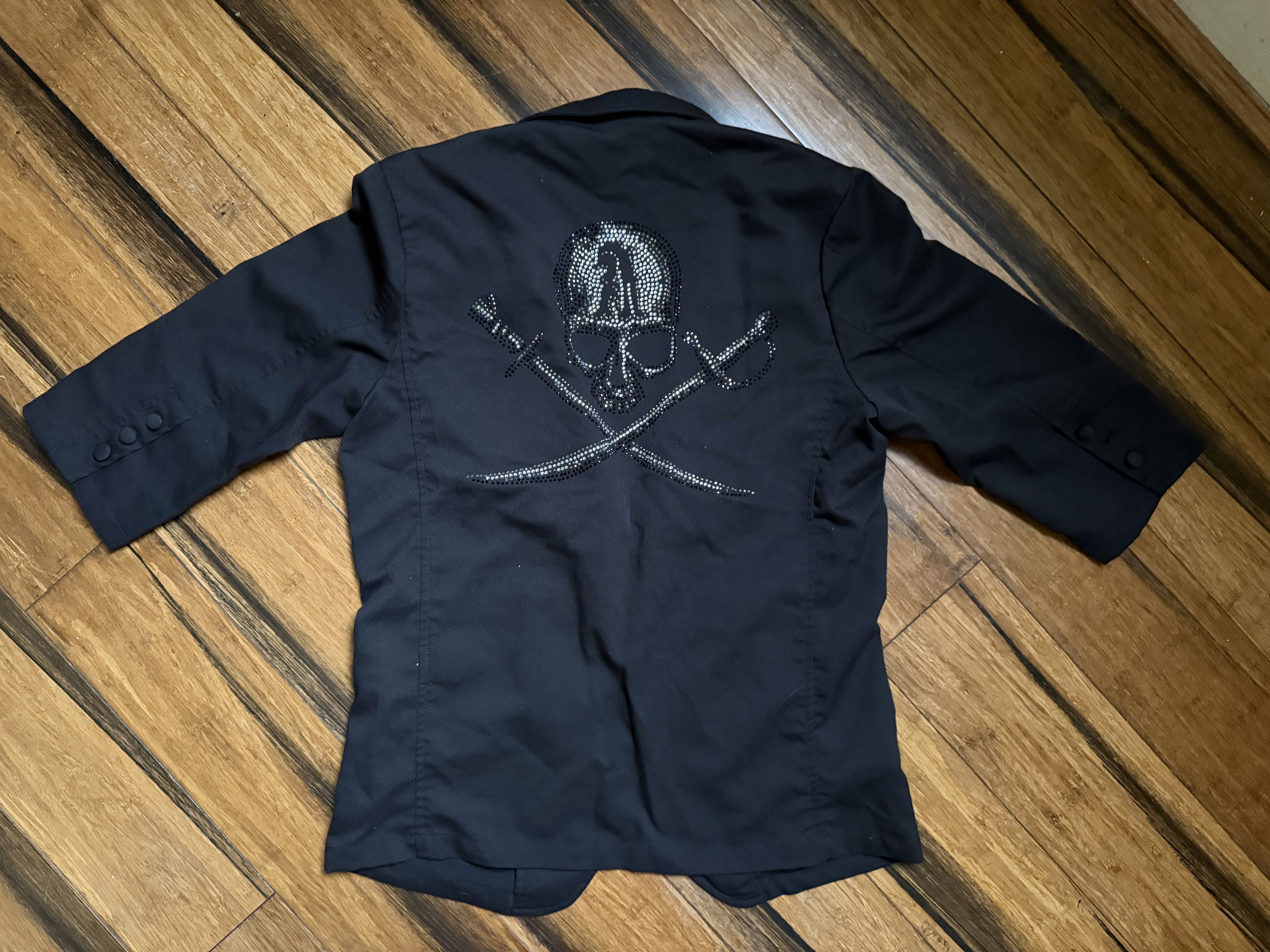 Japanese Brand Japanese Label Y2K Skull and swords rhinestone jacket/blazer Size 40S - 2 Thumbnail