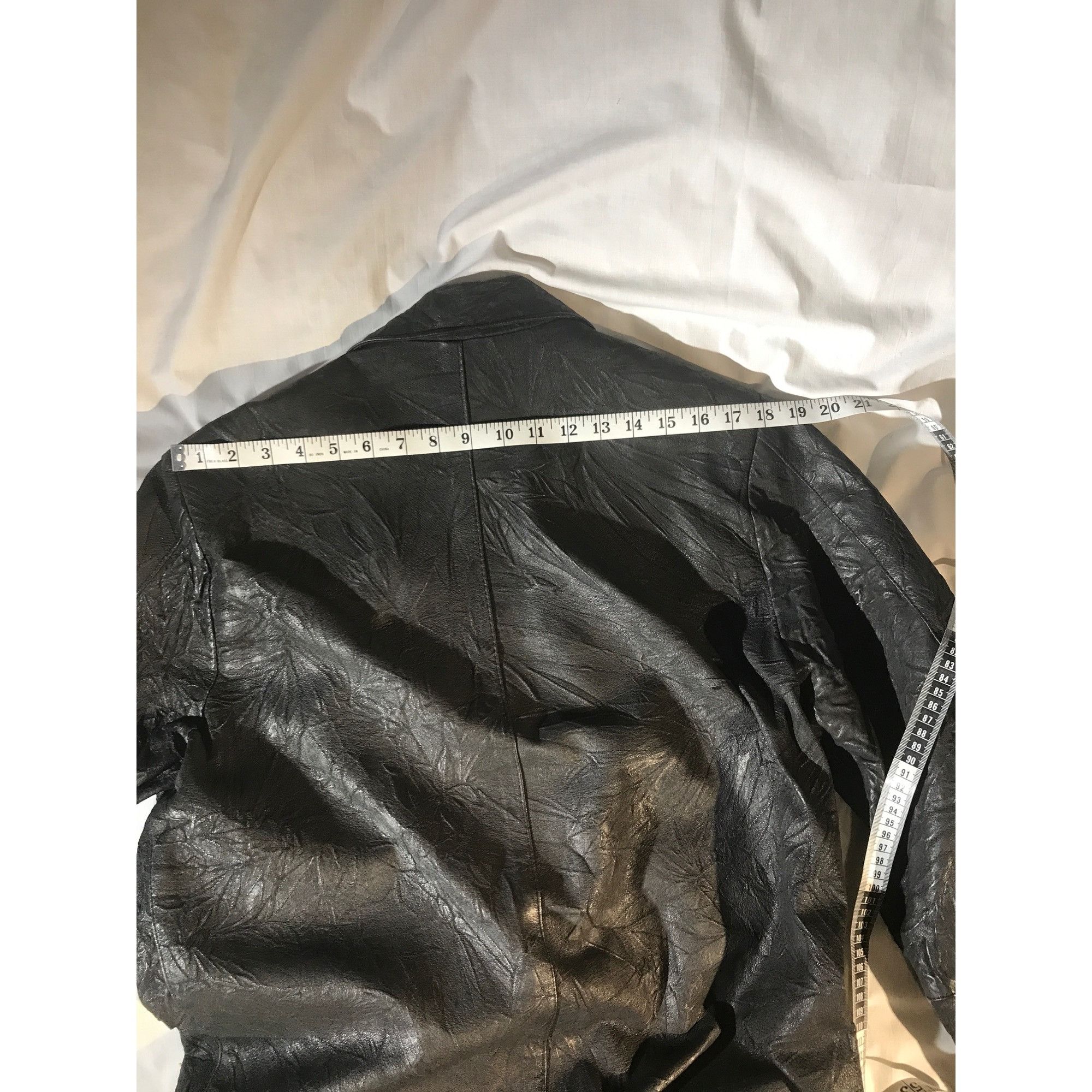 Vintage Canadian Made Men's Black Crinkled Leather Duster Buster Size US S / EU 44-46 / 1 - 6 Thumbnail