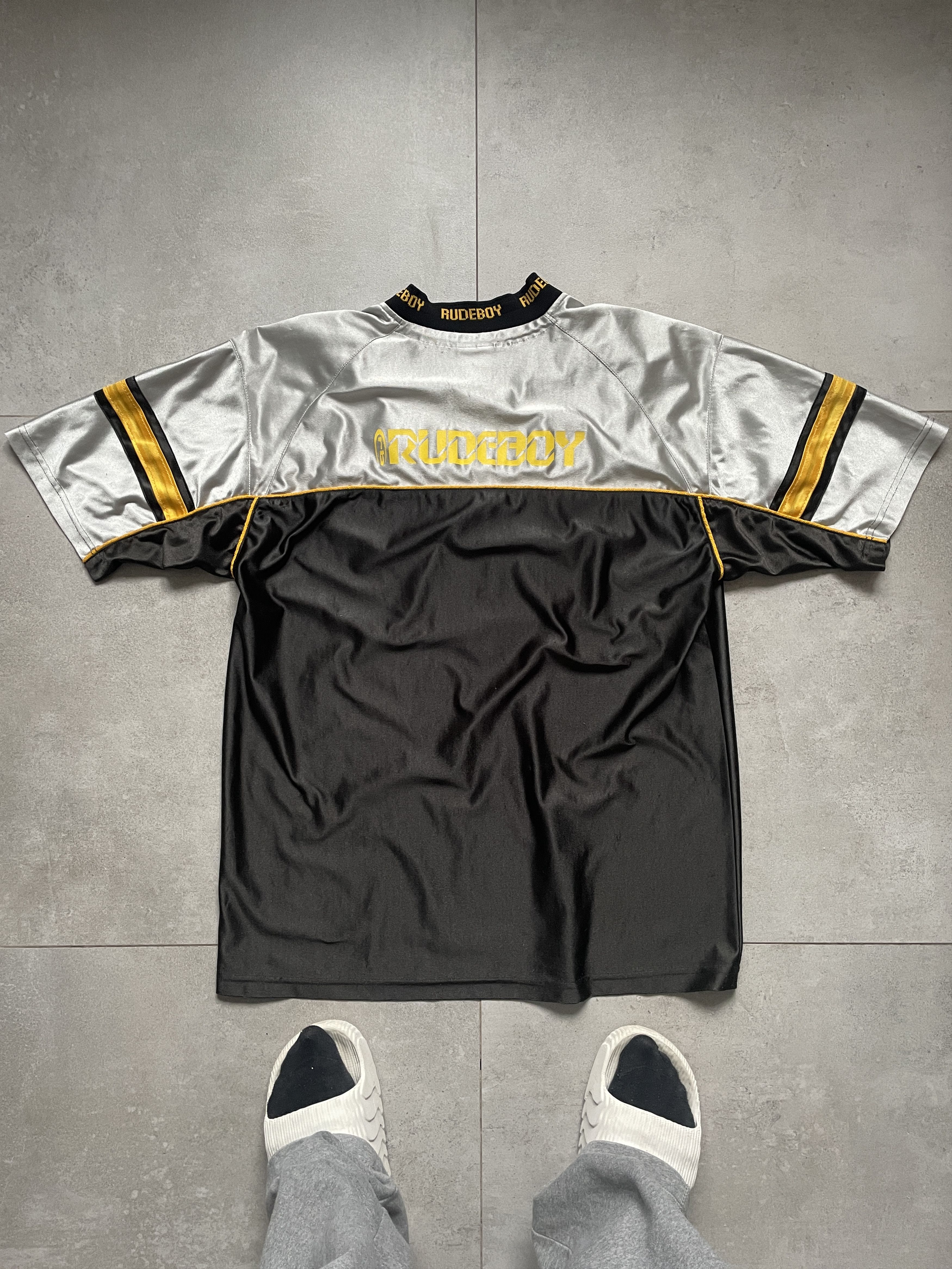 Rap Tees Y2K RUDEBOY BLACK SILVER RAP HIP HOP JERSEY MADE IN USA Size US L / EU 52-54 / 3 - 3 Thumbnail
