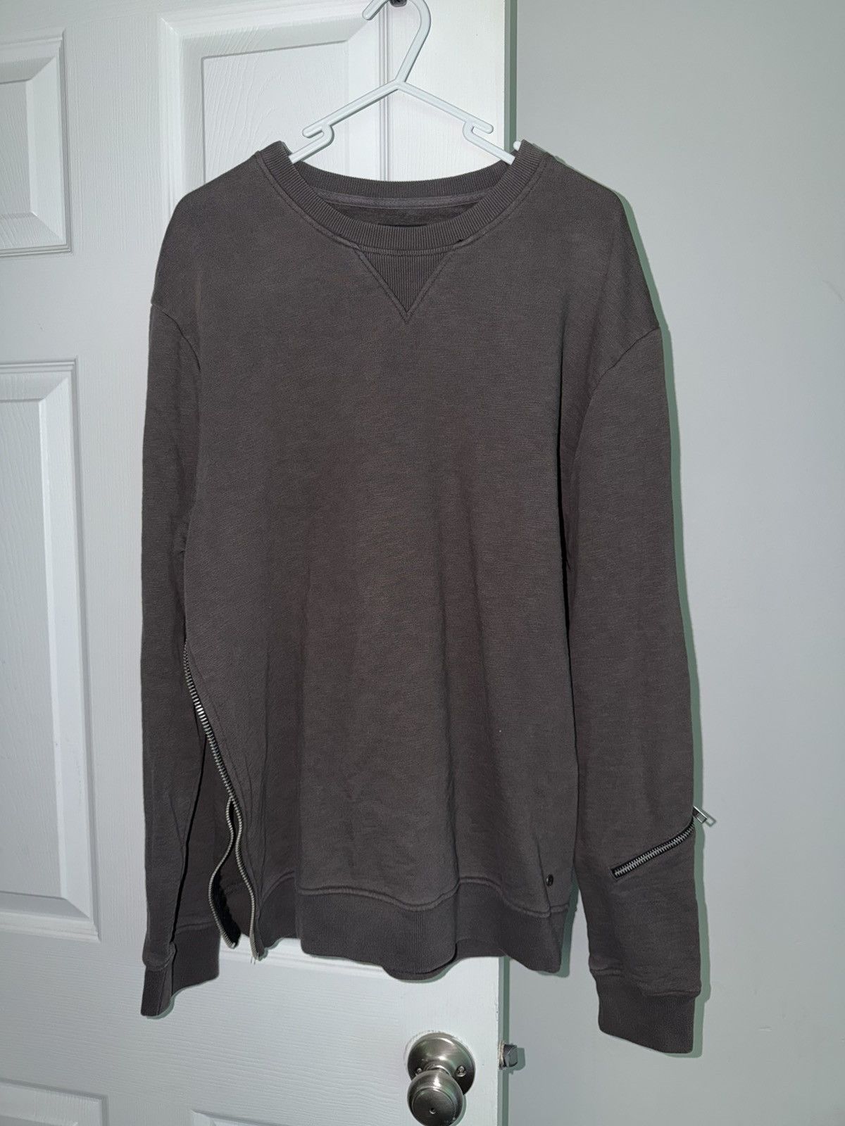 Allsaints Gray/Brown All Saints Zipper Crewneck L Size US L / EU 52-54 / 3 - 1 Thumbnail
