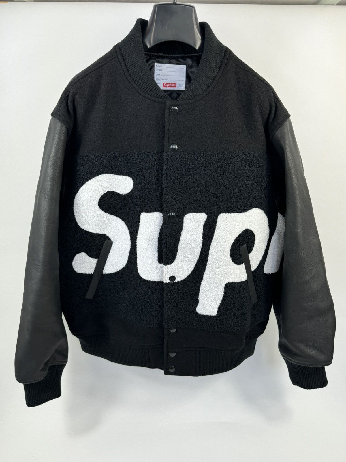 SUPREME BIG LOGO CHENILLE VARSITY JACKET