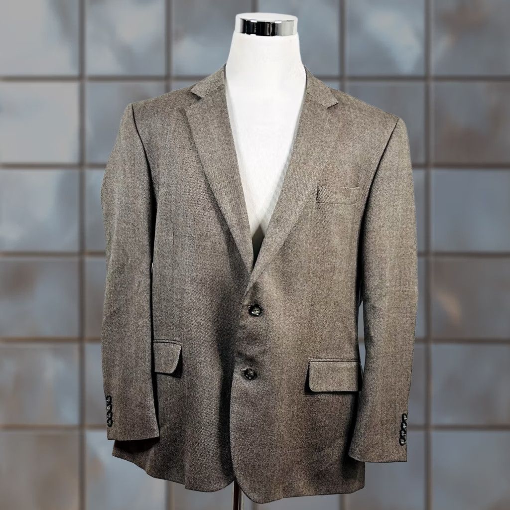 Stafford Stafford 48R Classic Fit Sport Coat 100% Merino Wool Brown Knit Two Button Men's Jacket Coat Size US XS / EU 42 / 0 - 1 Thumbnail