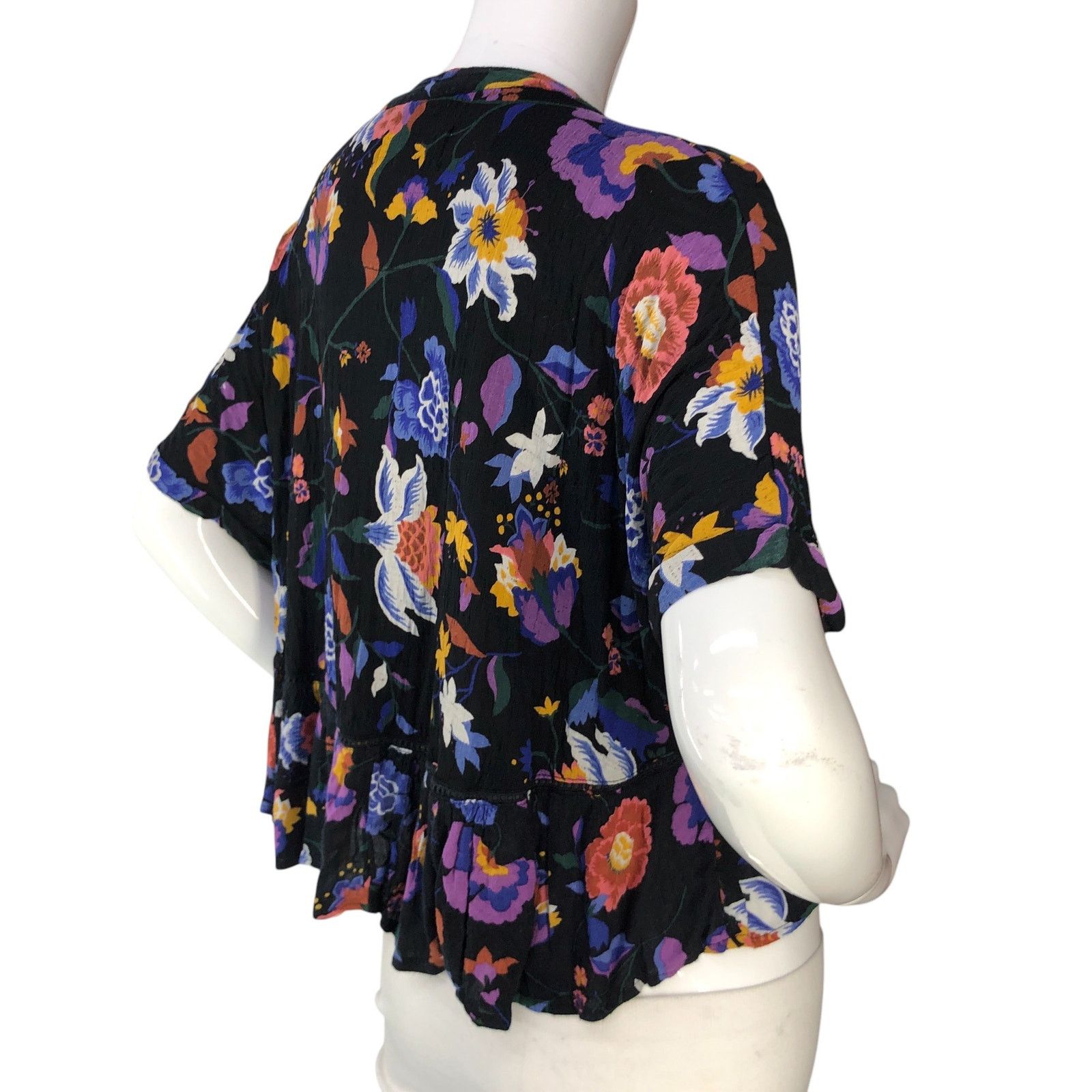 Anthropologie Anthropologie Sz XXSP Top Josie Dolman Sleeve V Neck Floral Size XXS / US 00 / IT 34 - 8 Thumbnail