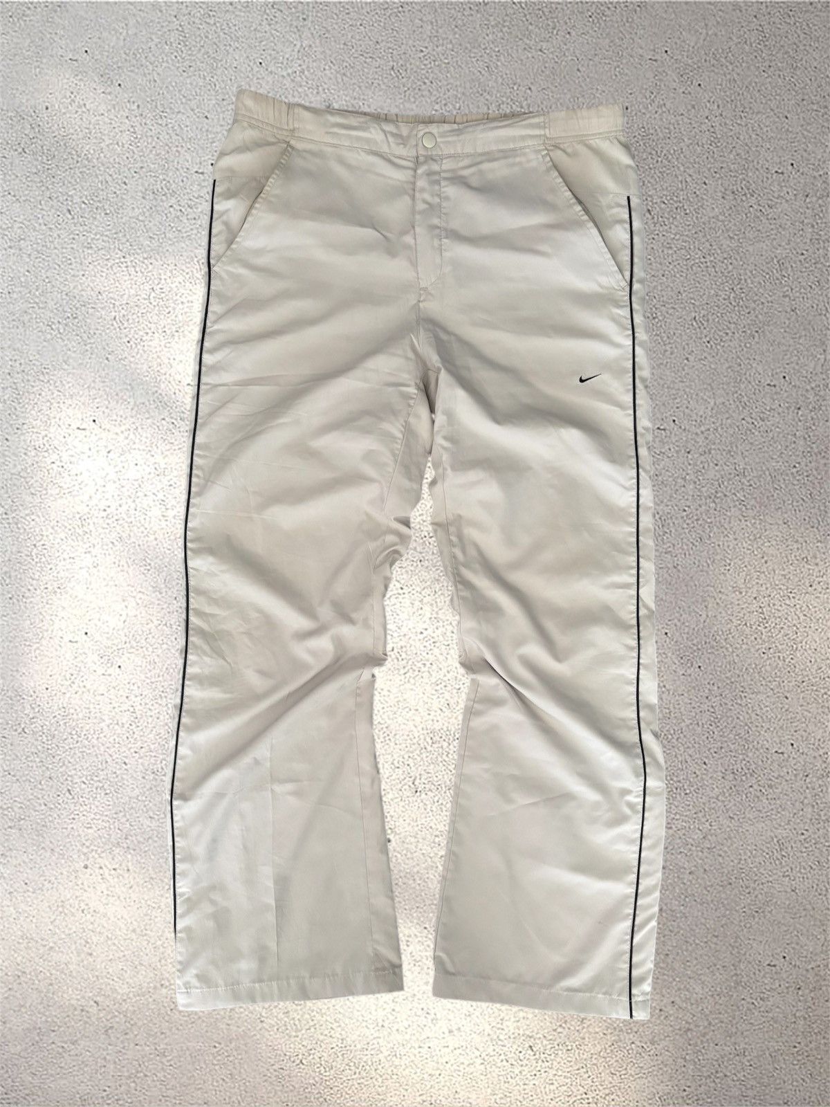 Nike × Vintage Nike Vintage Trackpants Open Leg Size L Beige (2000er, Y2K) Size US 40 / EU 56 - 2 Thumbnail