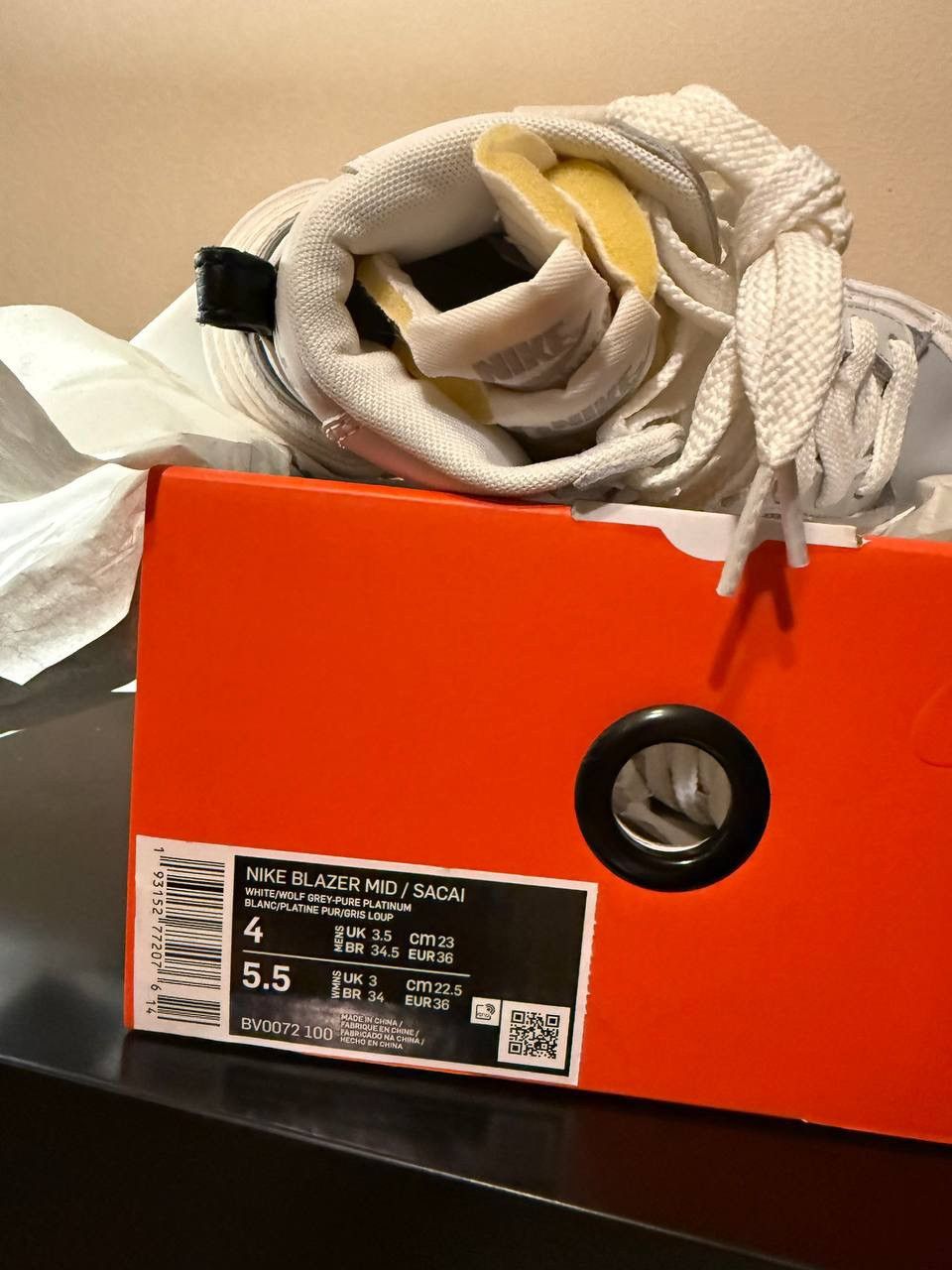 Nike × Sacai Sacai x Nike Blazer Mid White Grey sneakers Size US 5.5 / IT 35.5 - 8 Thumbnail