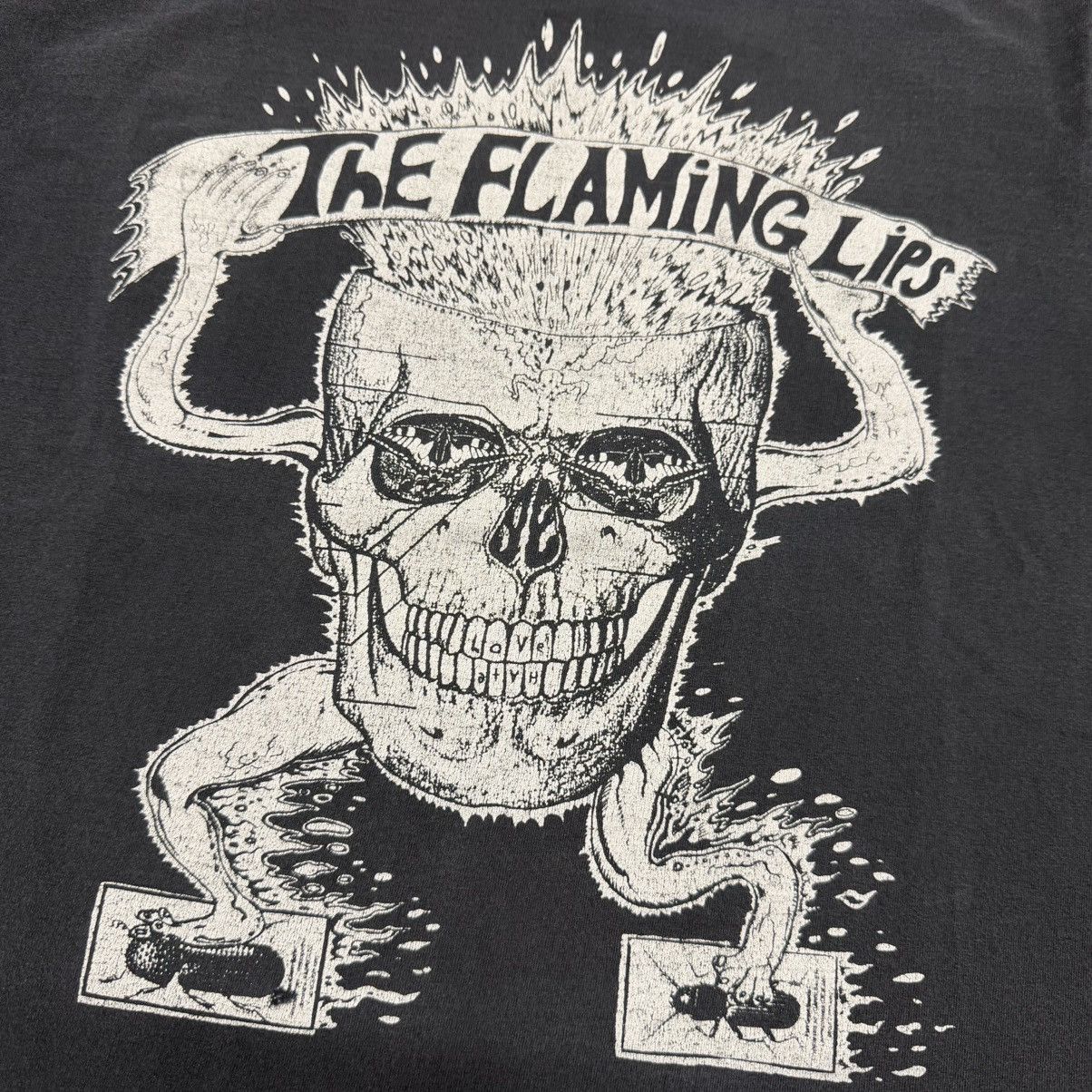 Vintage 1995 Vintage Flaming Lips Skull Evil Music Faded Band Tee Size US XL / EU 56 / 4 - 4 Thumbnail