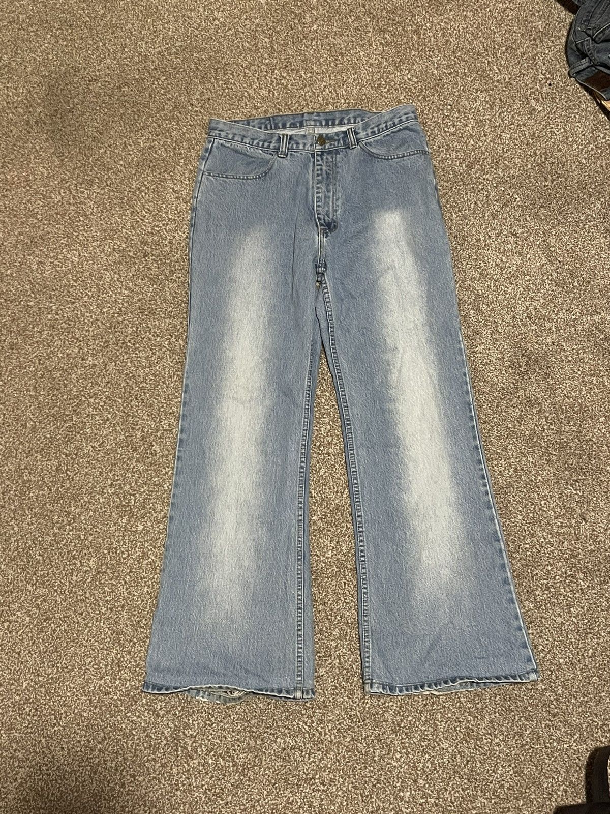 Vintage Light Blue Flared Vintage Jeans Size US 33 - 1 Thumbnail