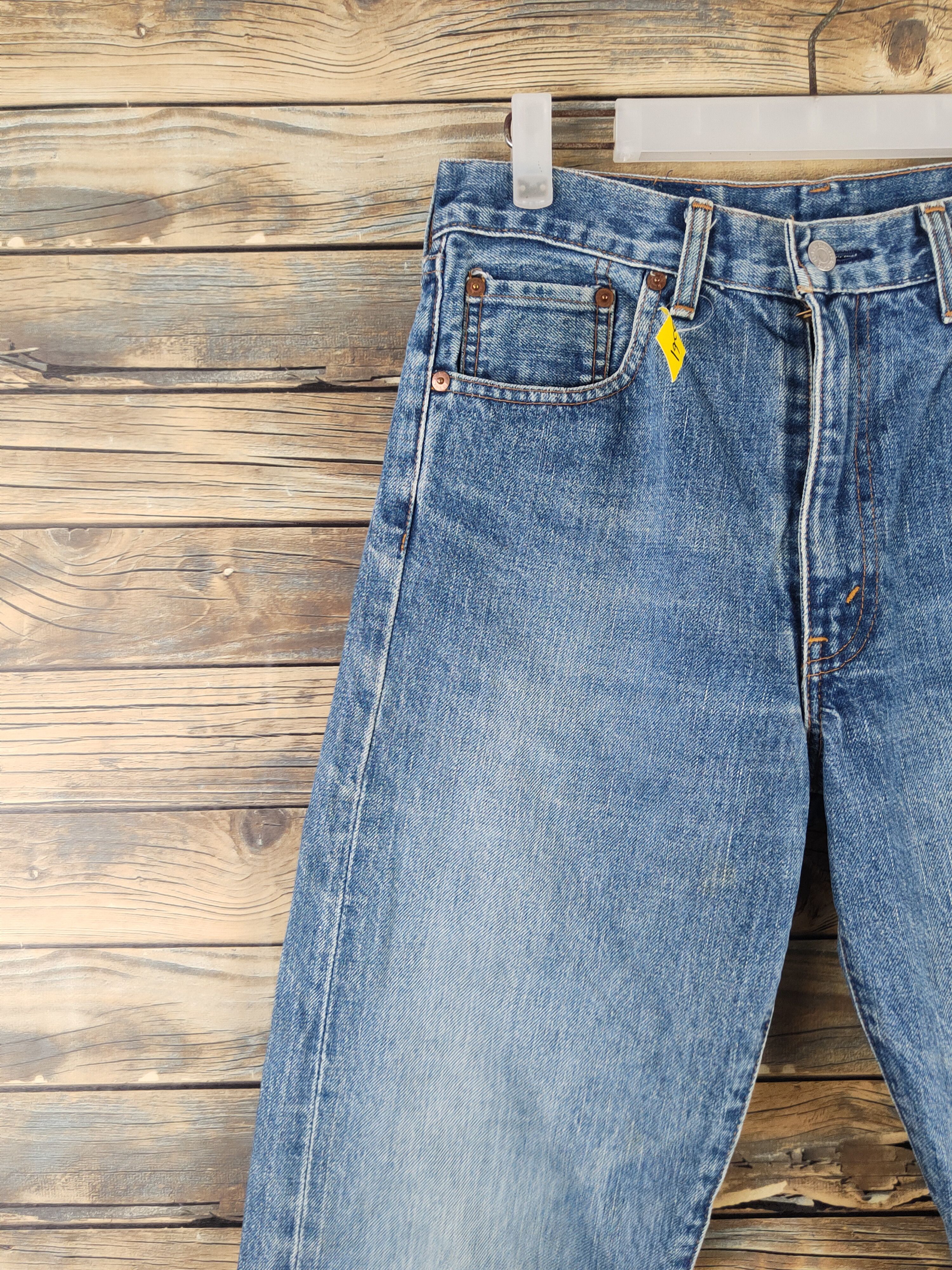 Levi's 502 Levi's big E Selvedge Ripped denim Jeans #W2261 Size US 30 / EU 46 - 3 Thumbnail