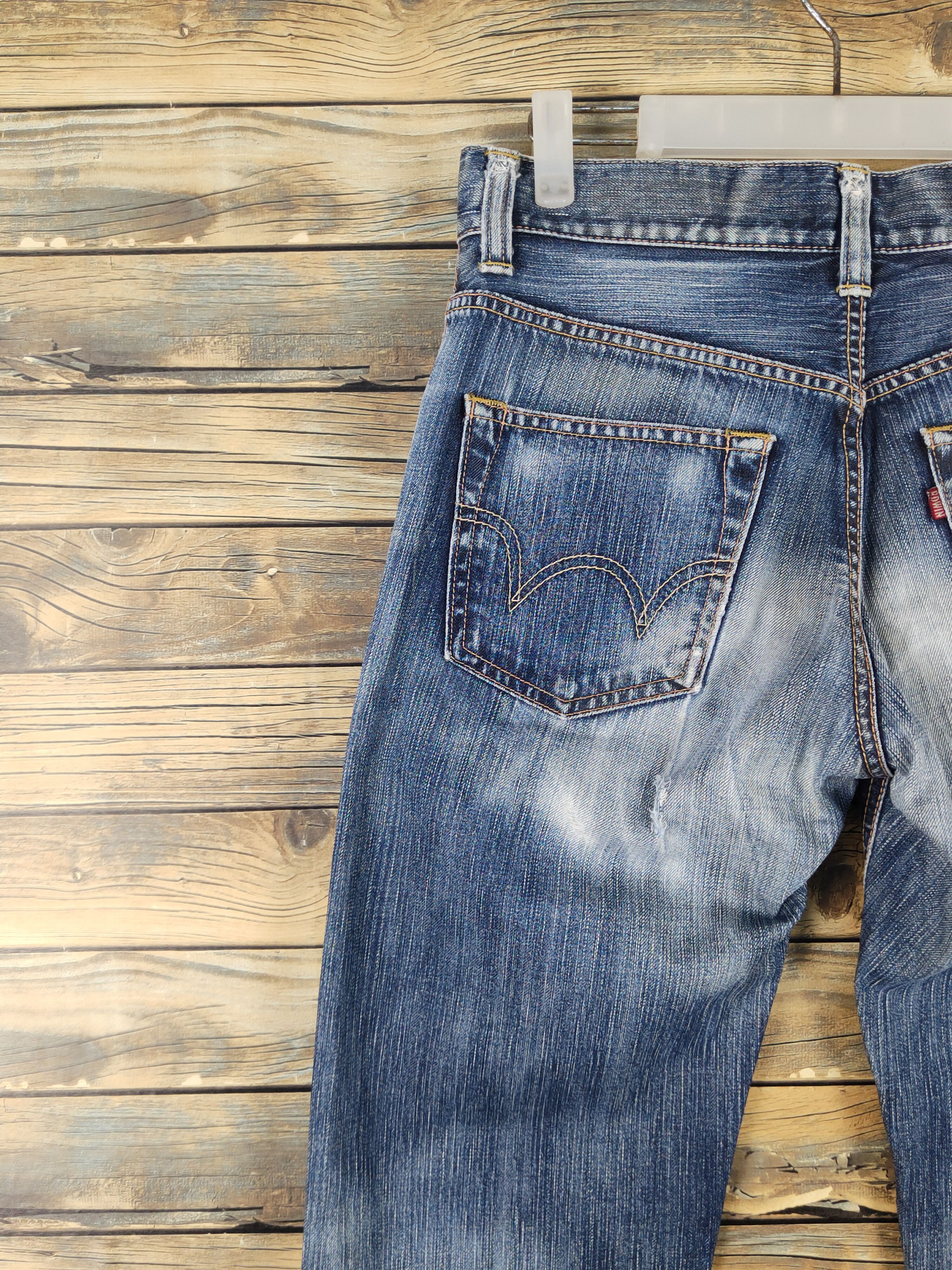 Edwin Edwin 305 Dark Blue Distressed Ripped denim Jeans #W1571 Size US 30 / EU 46 - 8 Thumbnail