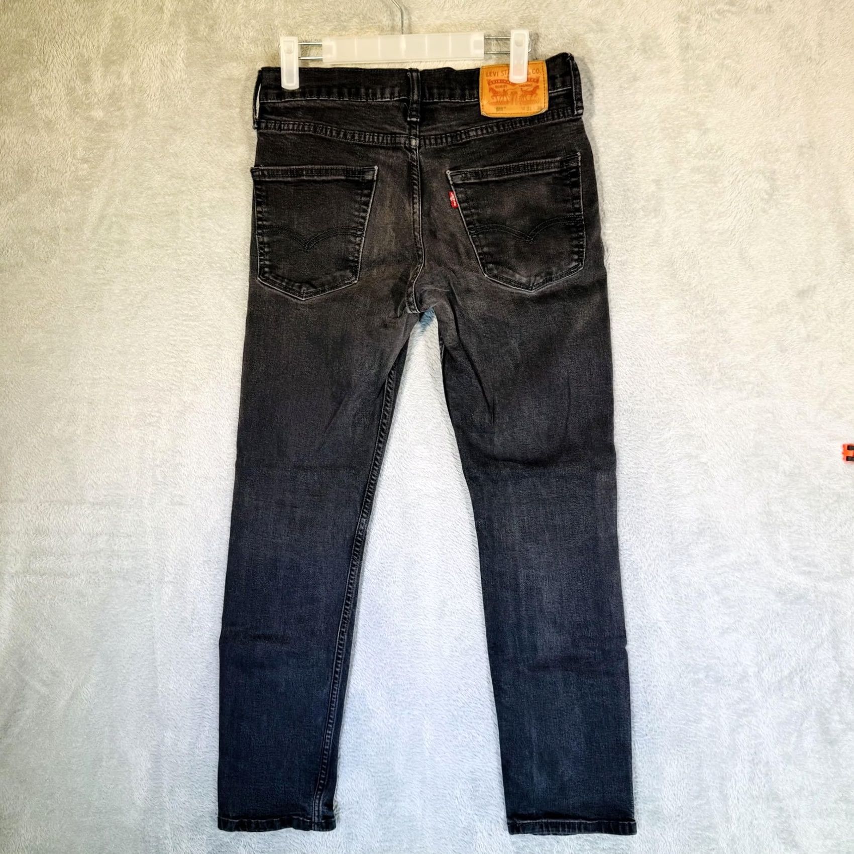 Levi's Levi's 511 Jeans Mens 29x29 Black Dark Wash Slim Tapered Zip Fly Denim Pocket Logo USA 511 Mens Jeans Size US 29 - 6 Thumbnail