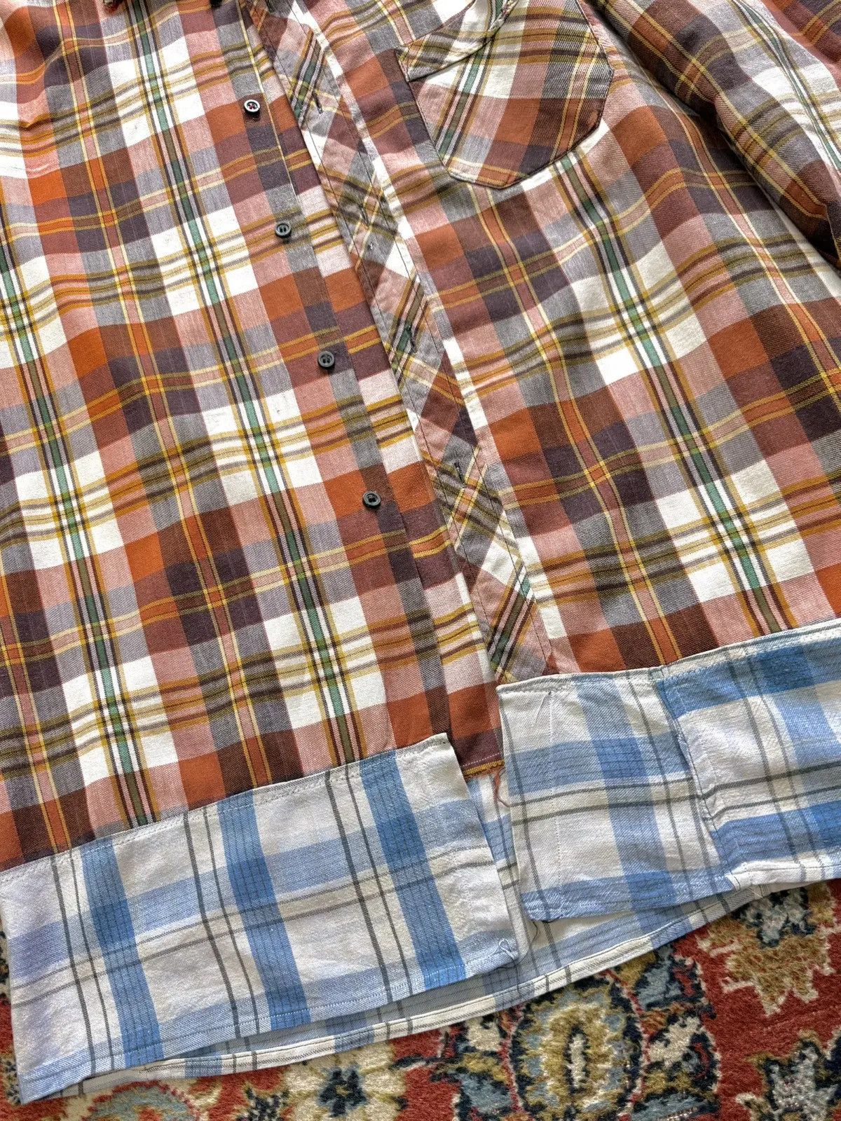 Vintage 80s Vintage Flannel Distressed Reconstructed Check Shirt Size US L / EU 52-54 / 3 - 11 Thumbnail