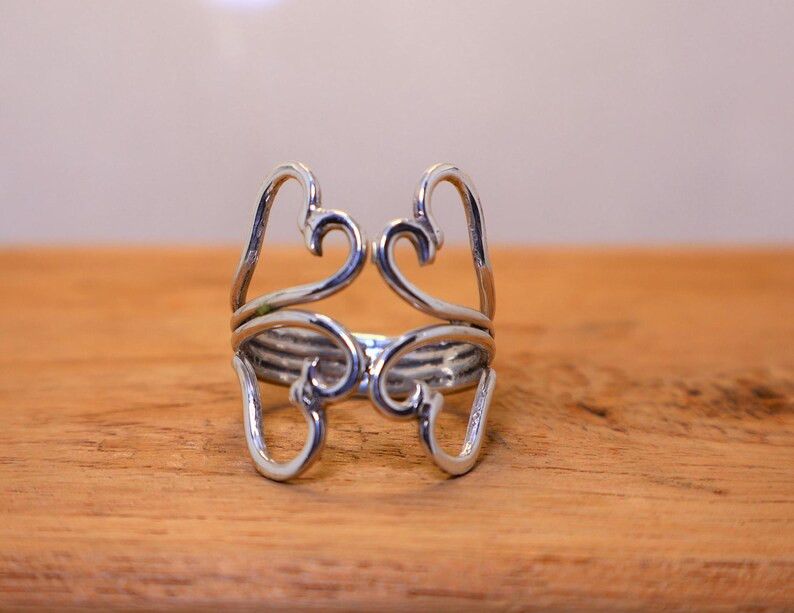 Handmade Handmade Silver Butterfly Ring, Sterling Silver Promise Ring Size ONE SIZE - 1 Thumbnail