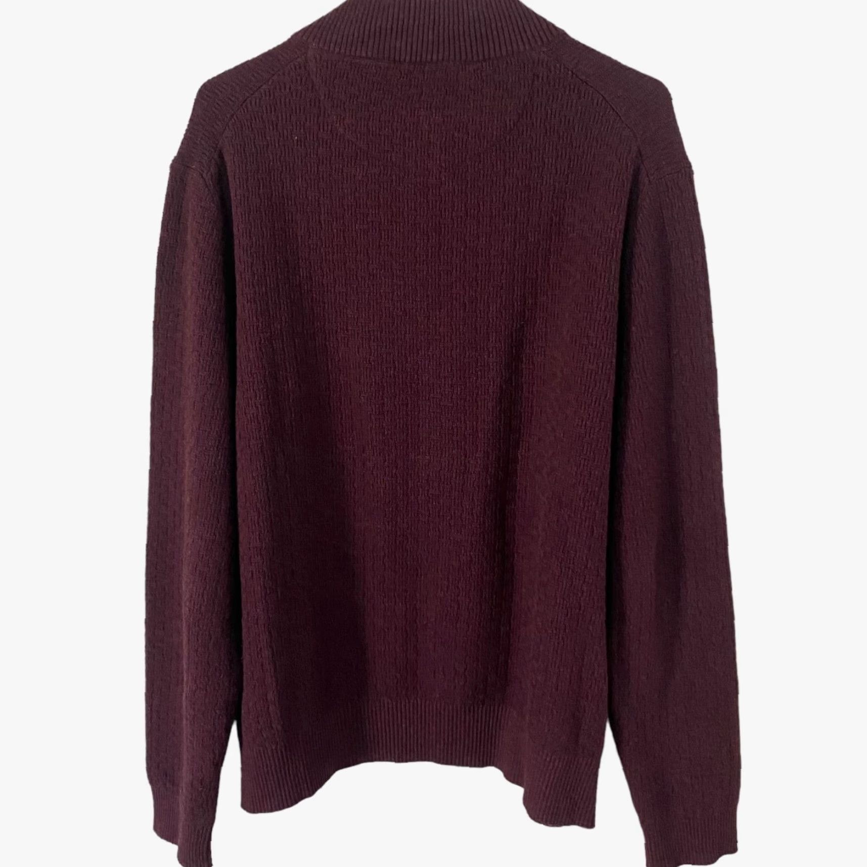 Jos. A. Bank VINTAGE Jos. A. Bank Henley Mock Neck Pullover Sweater Mens XL Burgundy Red Long-Sleeve 1905 Button Details Mens Size US XL / EU 56 / 4 - 3 Thumbnail