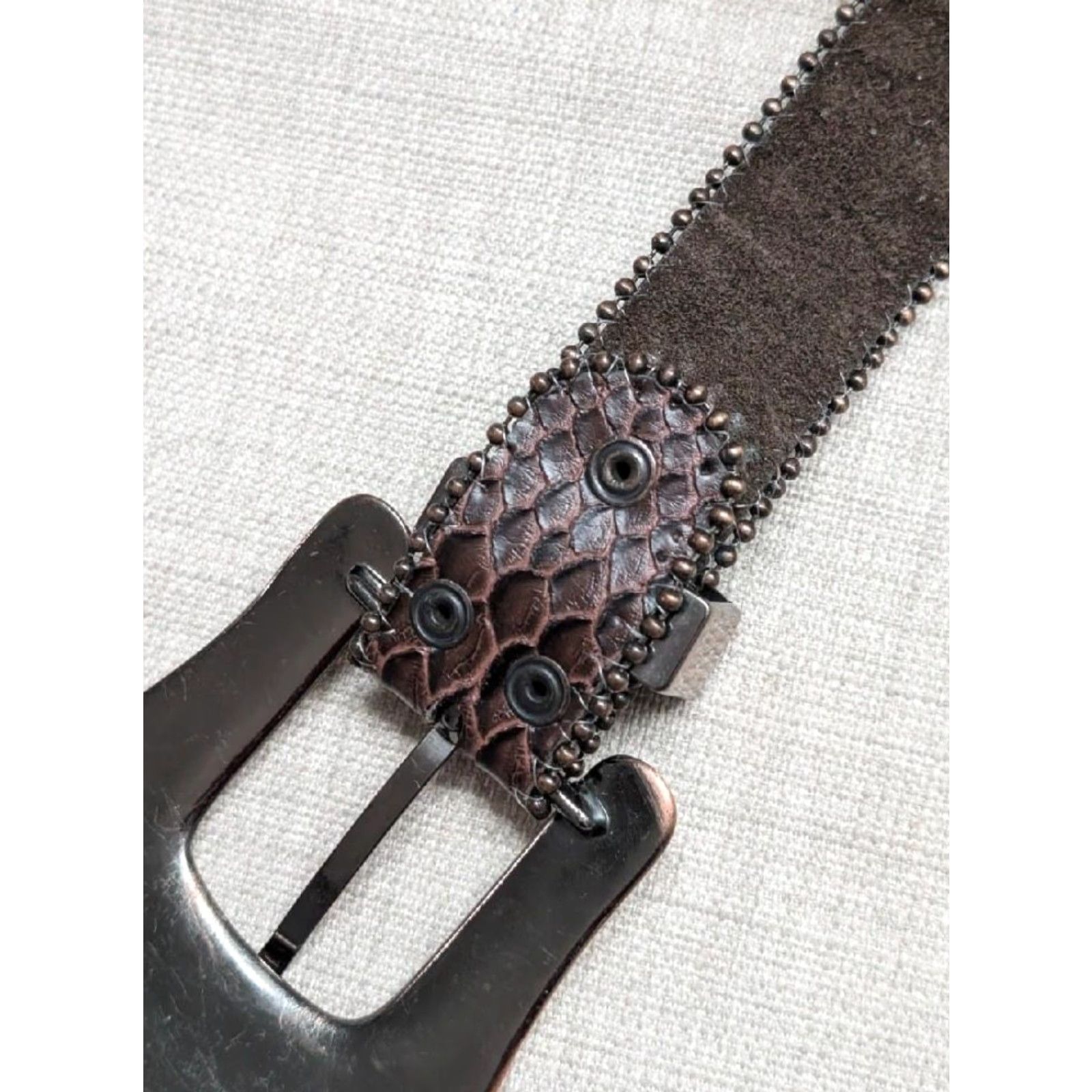 Vintage VINTAGE NOCONA belt Western Studded Rhinestone 38 Brown Leather Cowboys Rodeo Belt Mens Size 38 - 7 Thumbnail