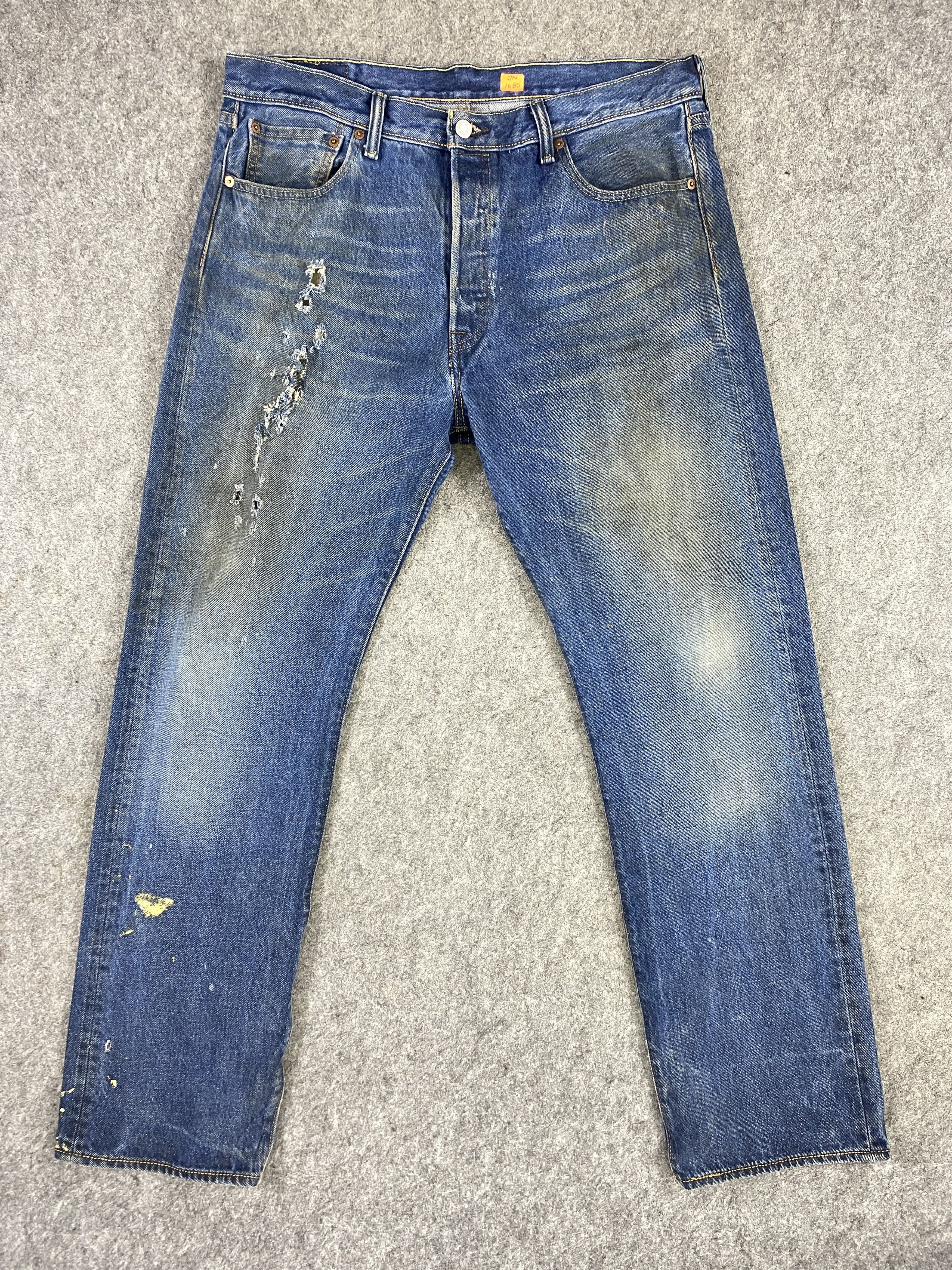 Levi's Dark Dirty Blue Vintage Levi's 501 35x31.5 Denim -JN1680 Size US 35 - 1 Thumbnail