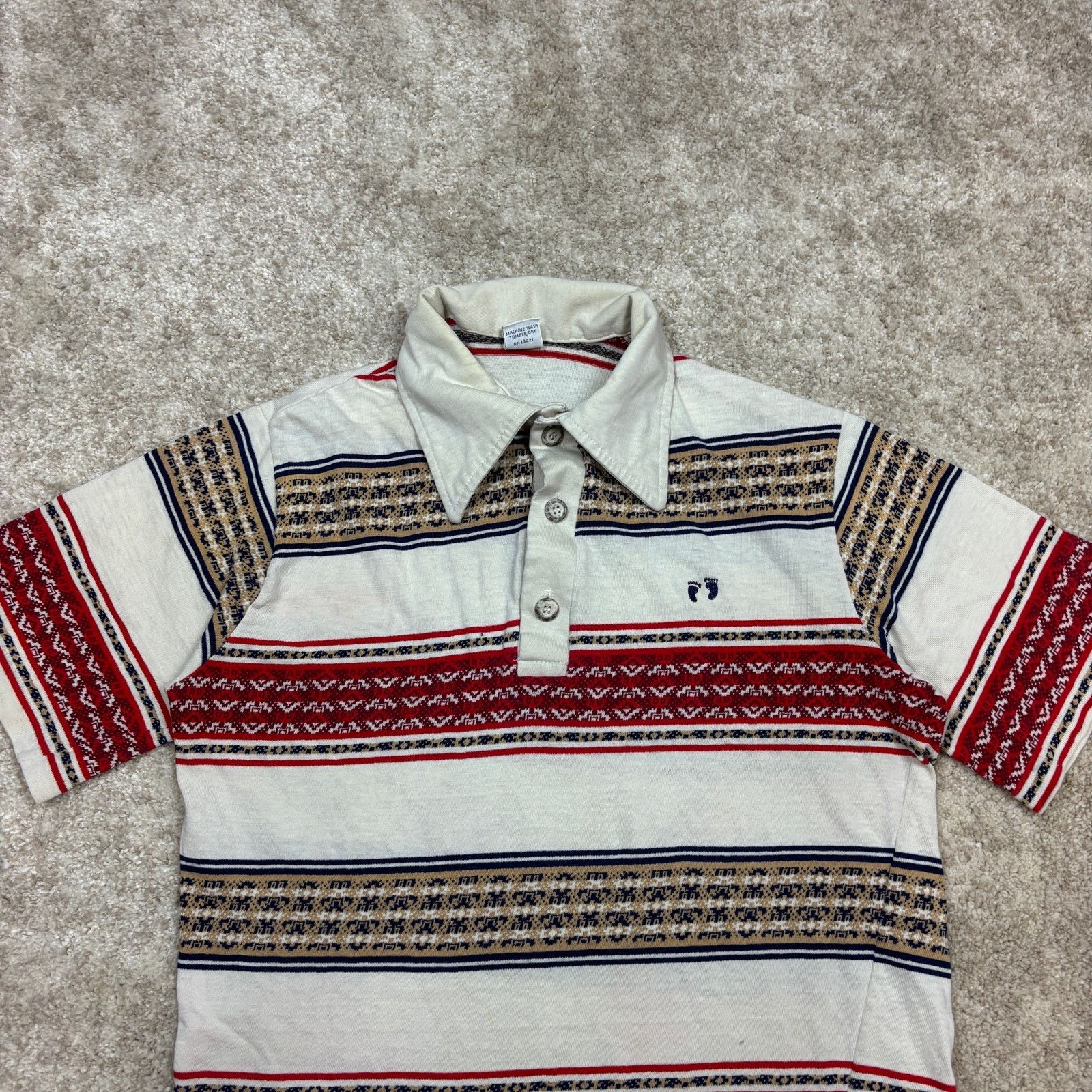 Hang Ten × Vintage Vintage 70s Hang Ten Hippie Striped Polo Shirt Men's Medium Size US M / EU 48-50 / 2 - 2 Thumbnail