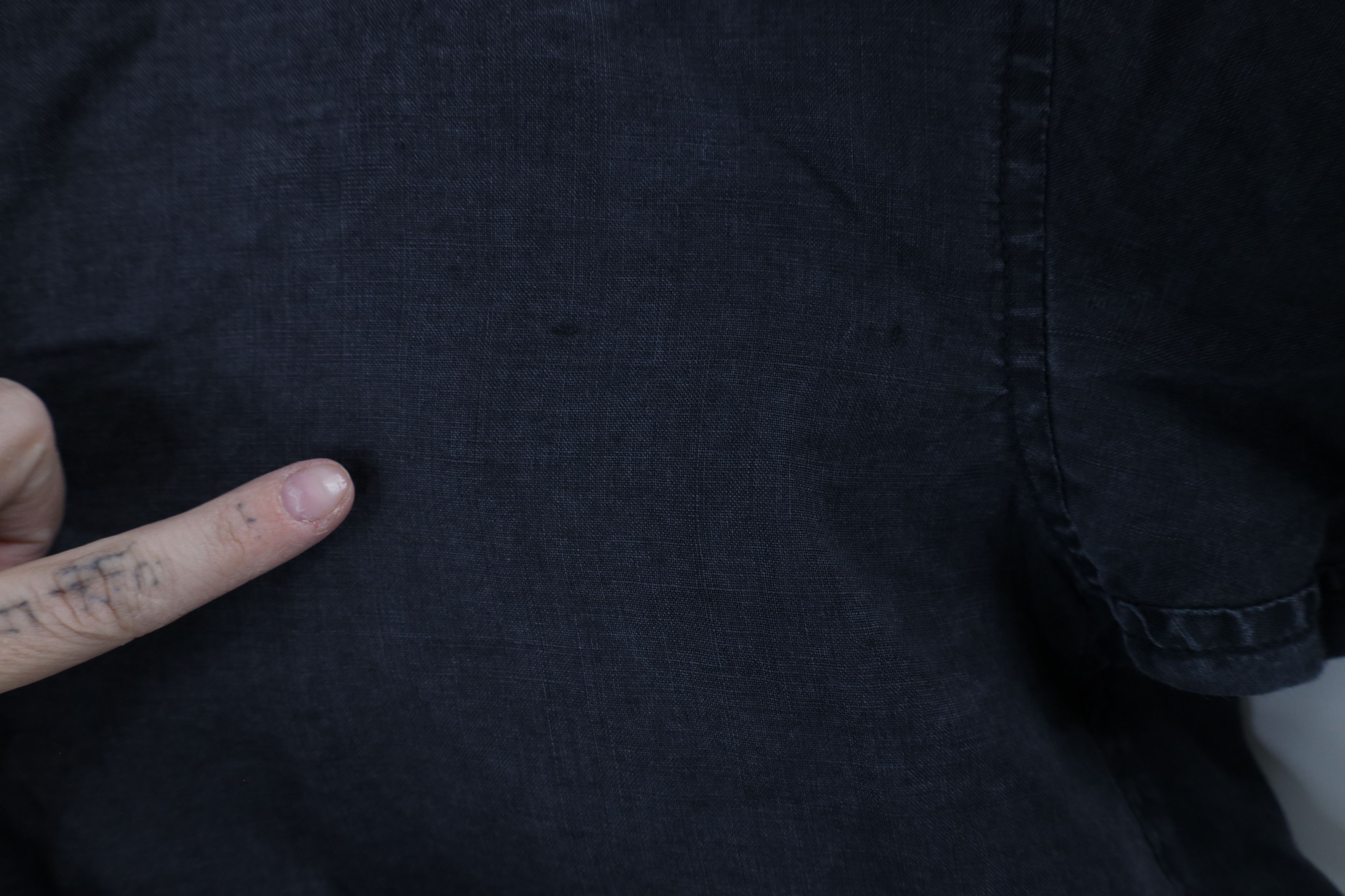 Vintage Vintage 90s Streetwear Looped Collar Button Shirt Black Size US XXL / EU 58 / 5 - 13 Thumbnail