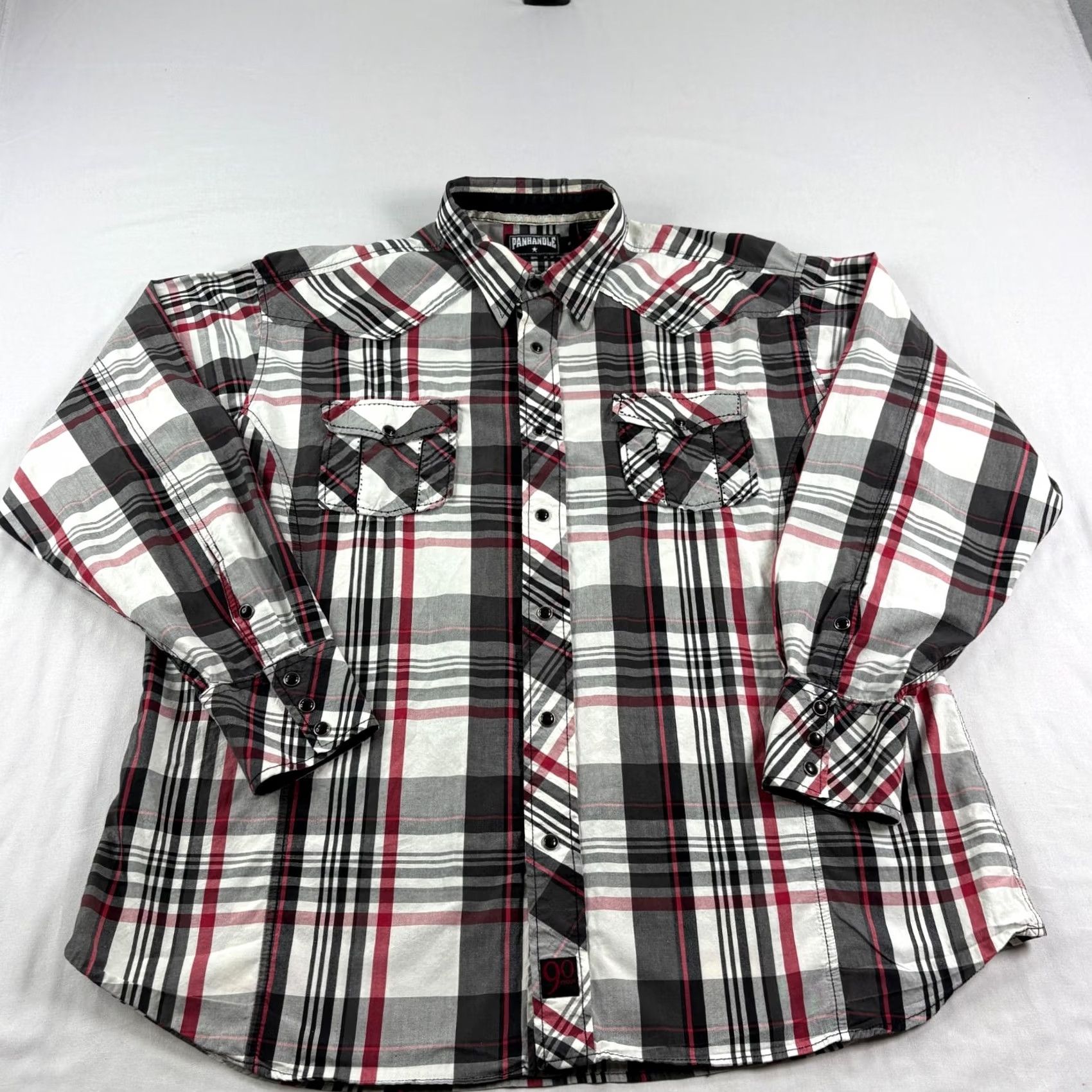 Vintage Panhandle Slim Shirt Mens XL Plaid Pearl Snap Embroidered Western Rodeo Size US XL / EU 56 / 4 - 3 Thumbnail