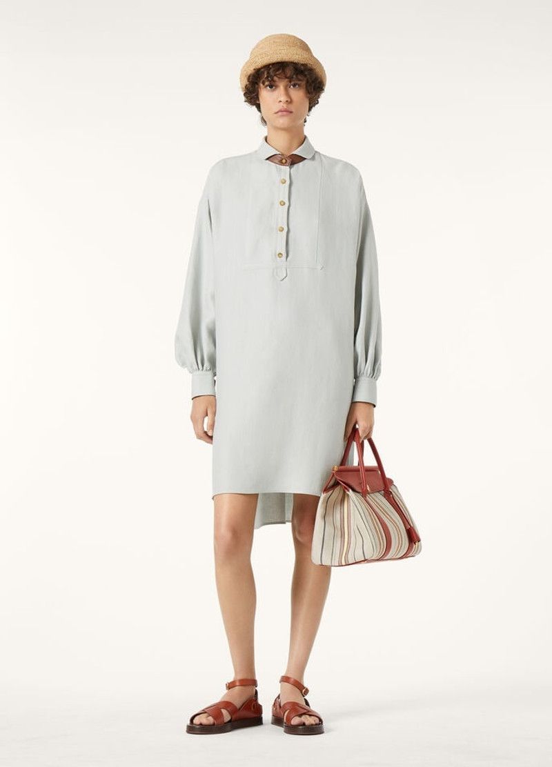Loro Piana o1srvl11e0526 FAP0334 Anastasia Midi Dress in Light Blue Size L / US 10 / IT 46 - 2 Thumbnail