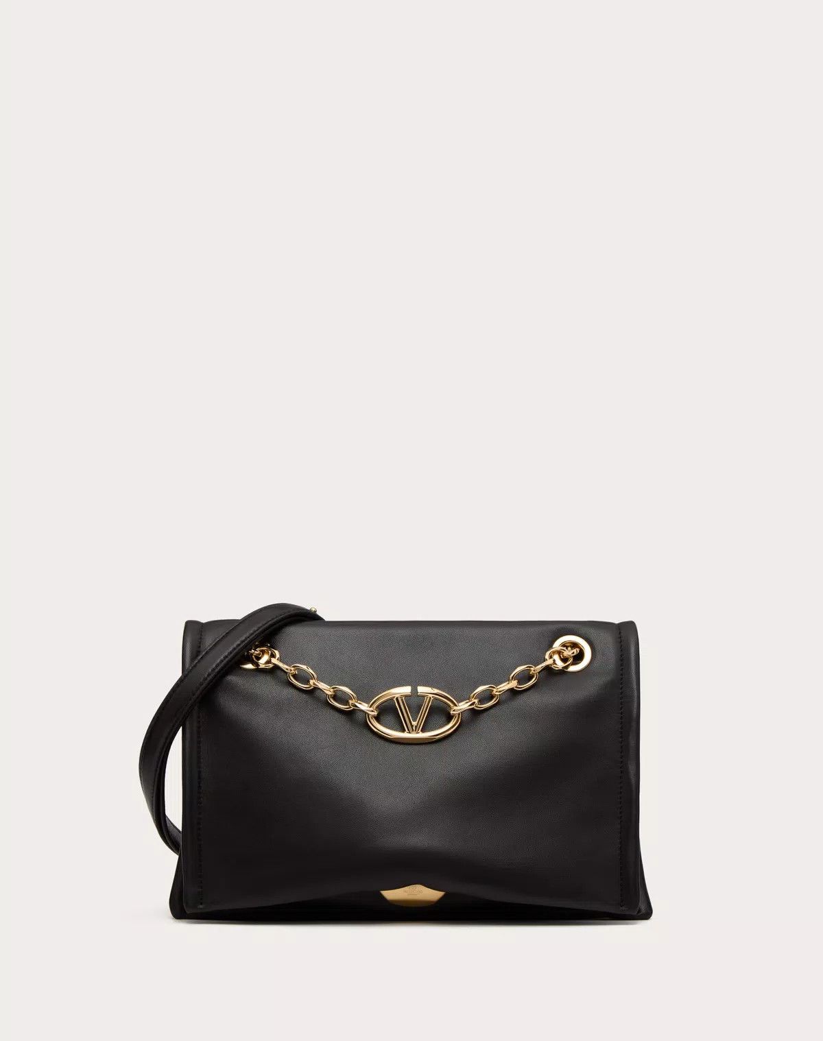 Valentino oc11z0725 Size:OS/Nappa Shoulder Bag With Chain in Black Size ONE SIZE - 1 Thumbnail