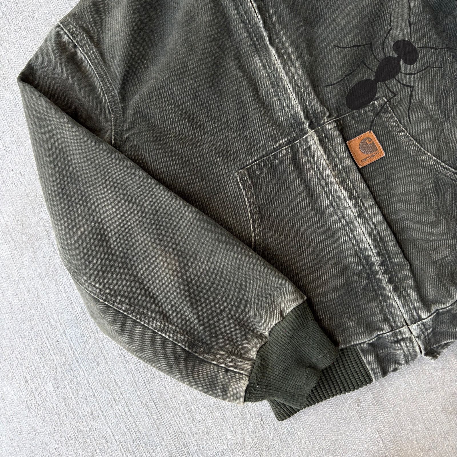 Carhartt × Vintage Carhartt YOUTH YJ130 MOS green hooded work wear jacket Size US XS / EU 42 / 0 - 2 Thumbnail