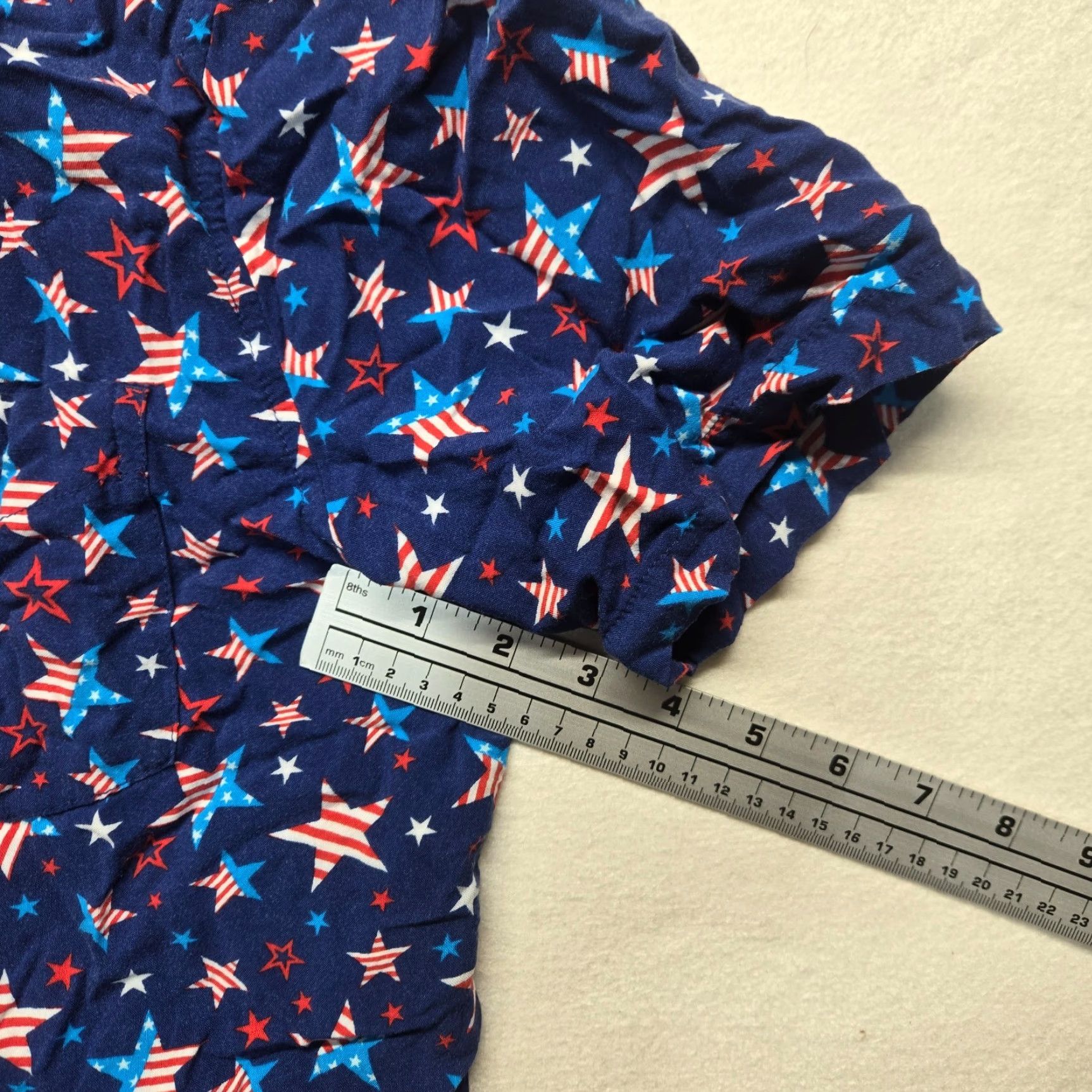 Vintage Orageous USA Stars Stripes Print Button Up Short Sleeve Shirt Men's Small Blue Size US S / EU 44-46 / 1 - 6 Thumbnail