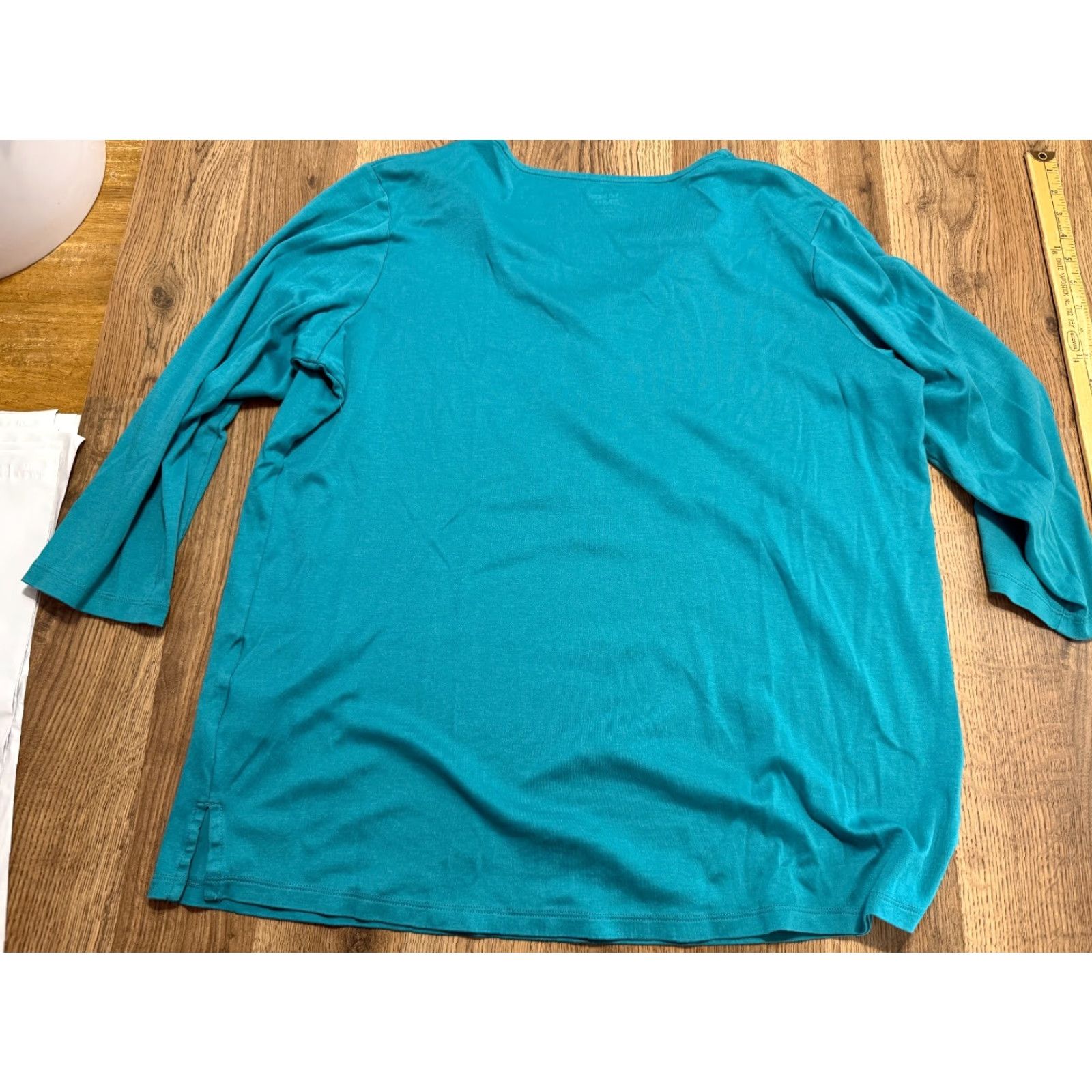 Lands' End VINTAGE not included; Land's End Shirt Women's XL Green V-Neck 3/4 Sleeve Casual Shirt Women XL Green V-Neck 3/4 Sleeve Casual Land's End Size XL / US 12-14 / IT 48-50 - 2 Thumbnail