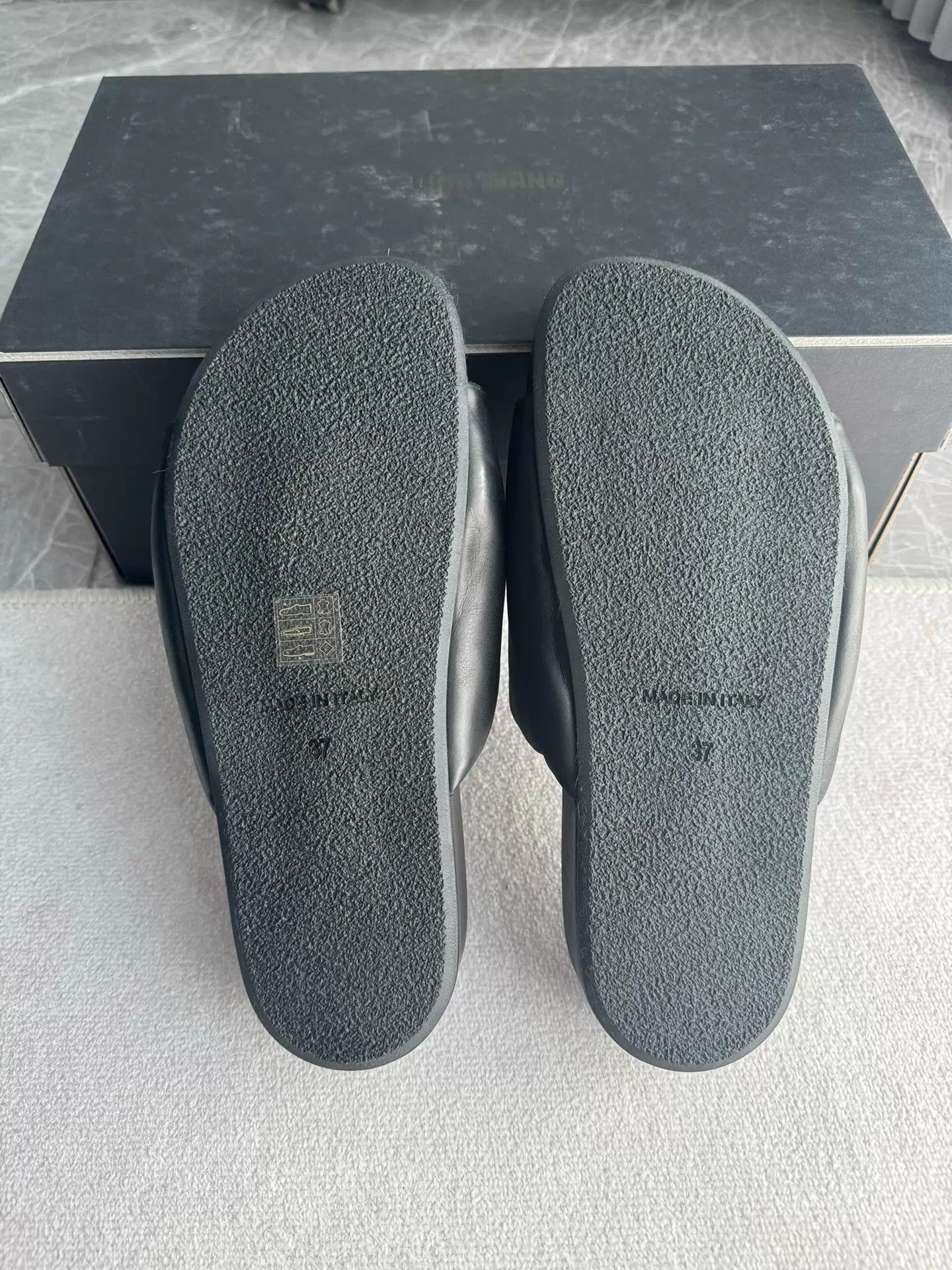 Uma Wang Uma Wang Black Folded Leather Thick Sole Slippers 37 Size US 6.5 / IT 36.5 - 6 Thumbnail