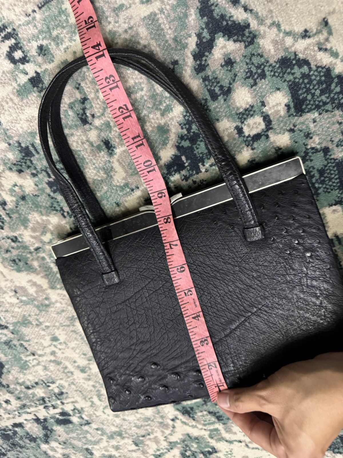 Japanese Brand VINTAGE GERMANY OSTRICH LEATHER TOP HANDLE BAG Size ONE SIZE - 5 Thumbnail